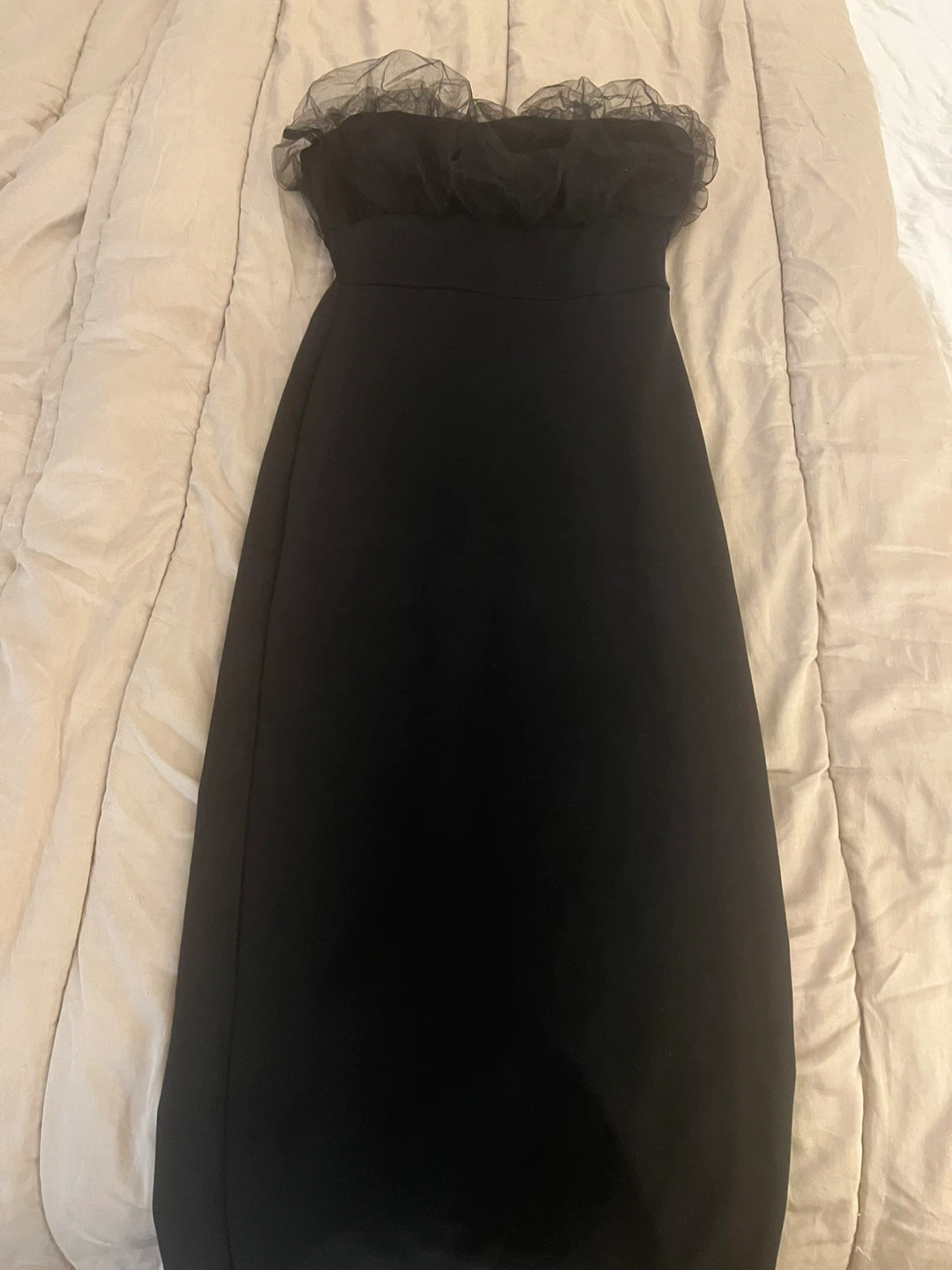 Black Strapless Tulle Bust Dress - photo 4