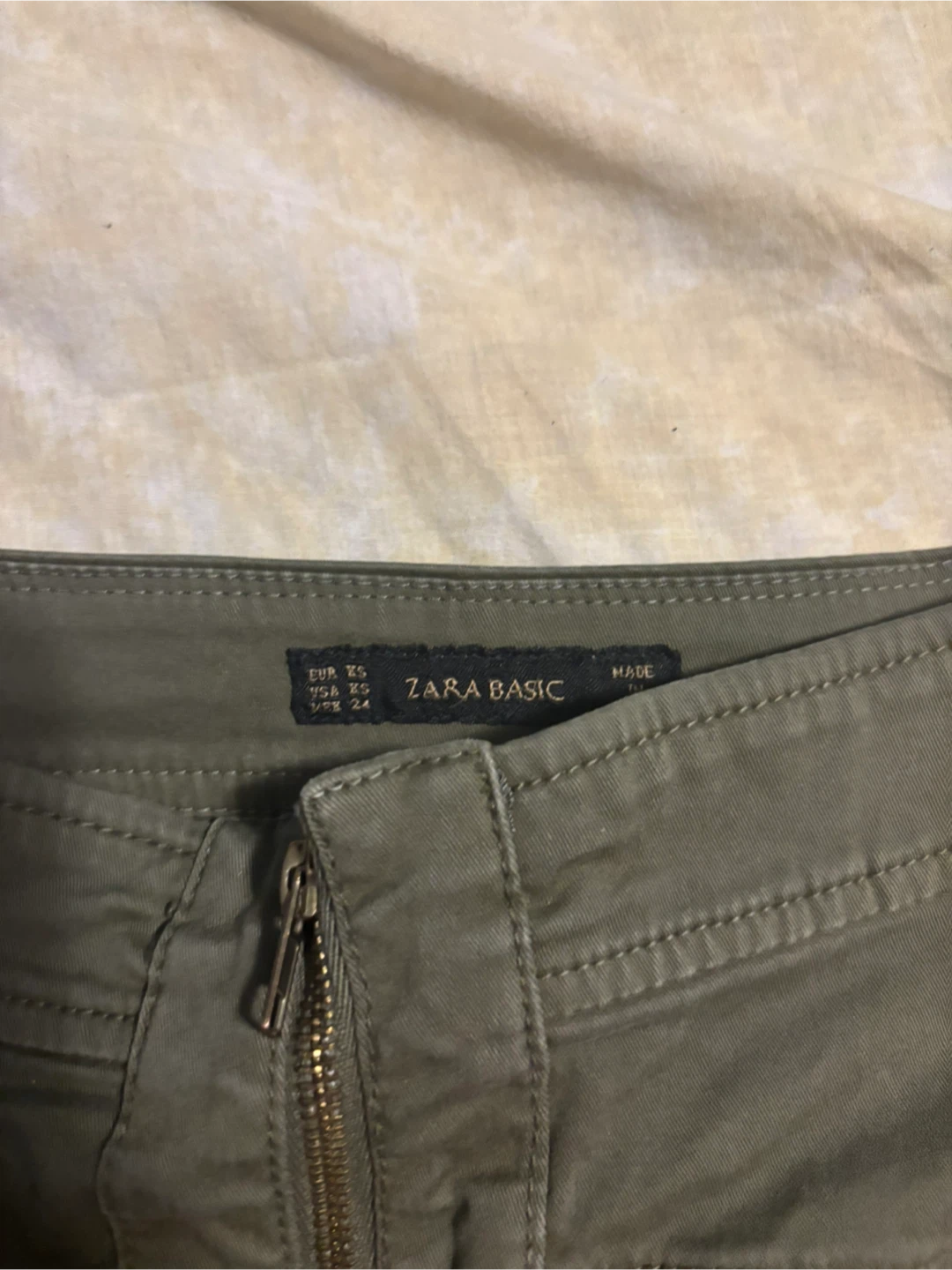Zara Basic Olive Green Cargo Mini Skirt - photo 2