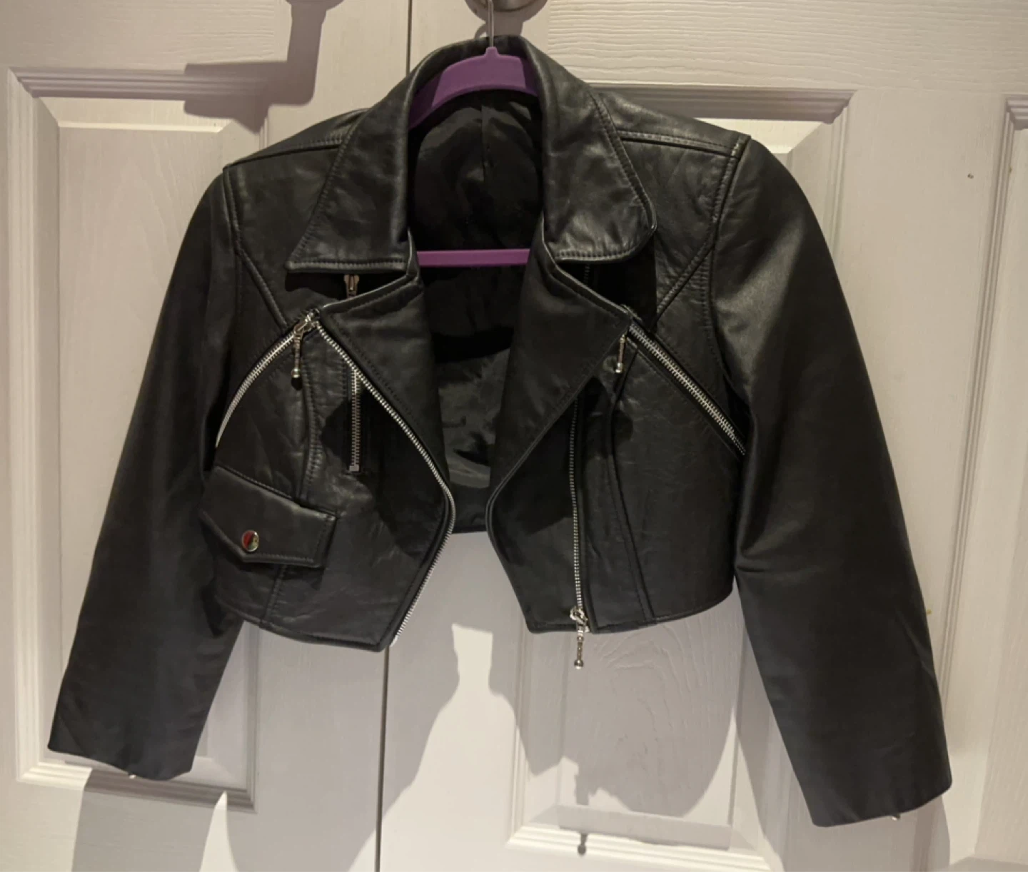 Vintage Made in Canada Cropped Moto Jacket M - photo 4