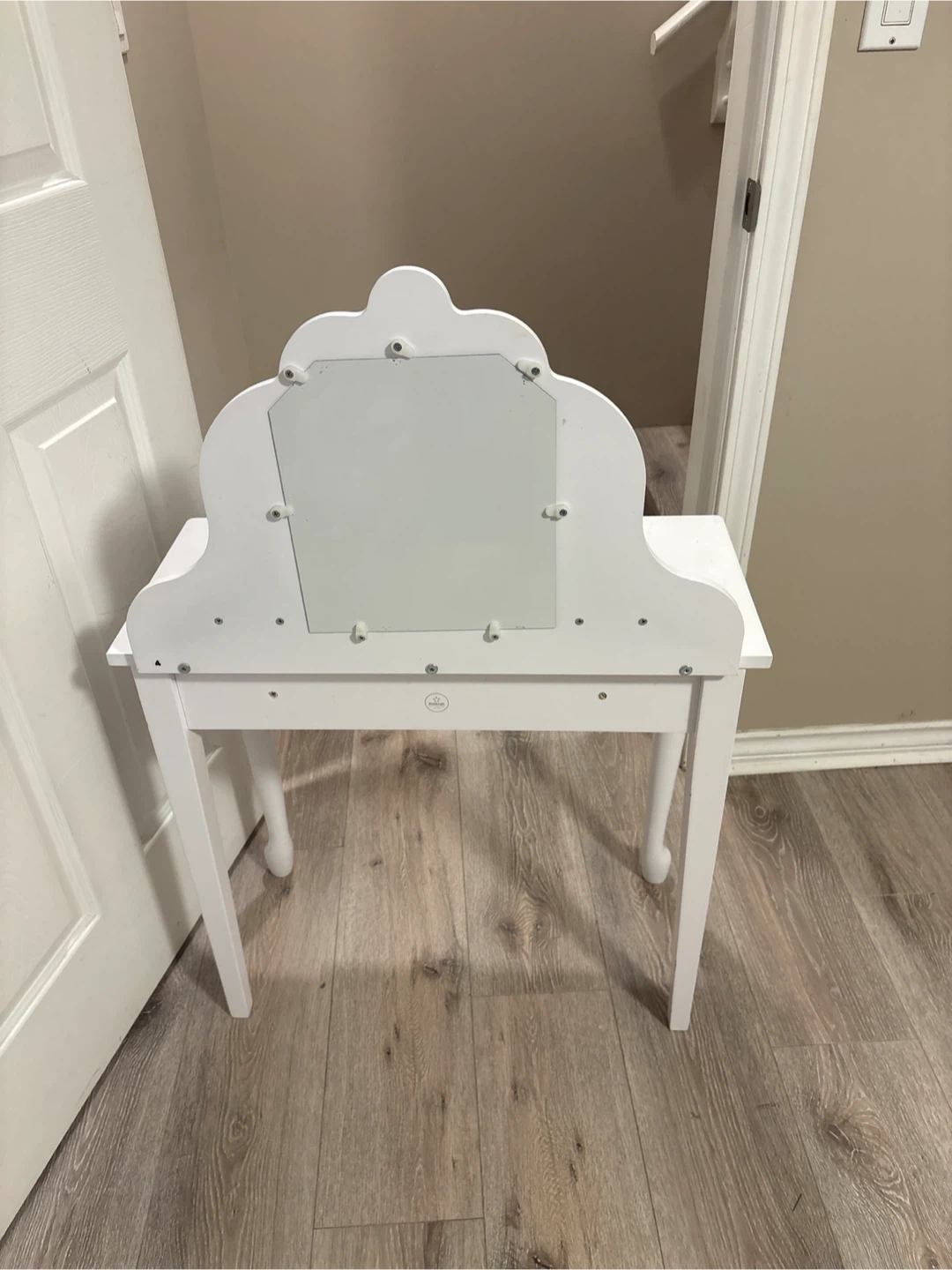 White Kids Vanity Table with Mirror and Drawer - photo 5