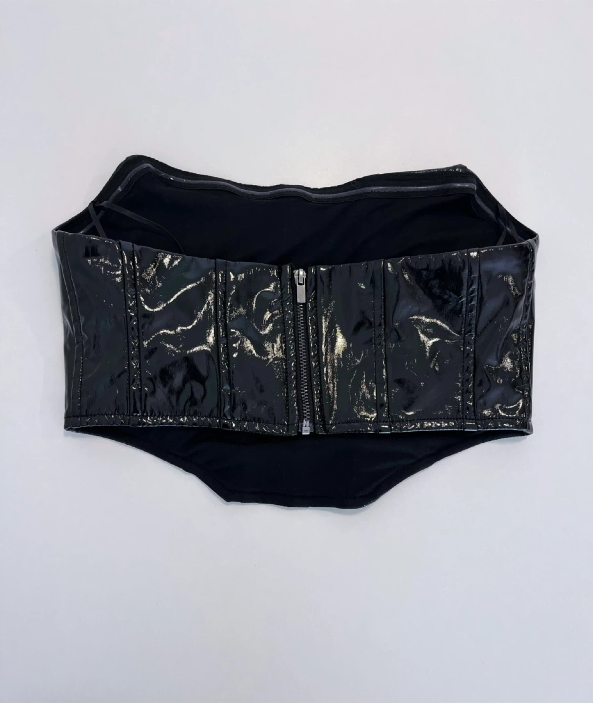 Garage Black Patent Corset Top - photo 2