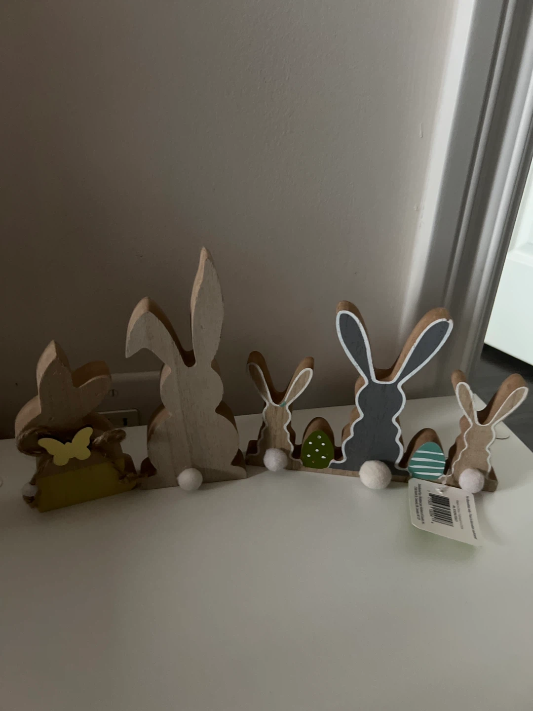 Wooden Easter Bunny Decoration Set