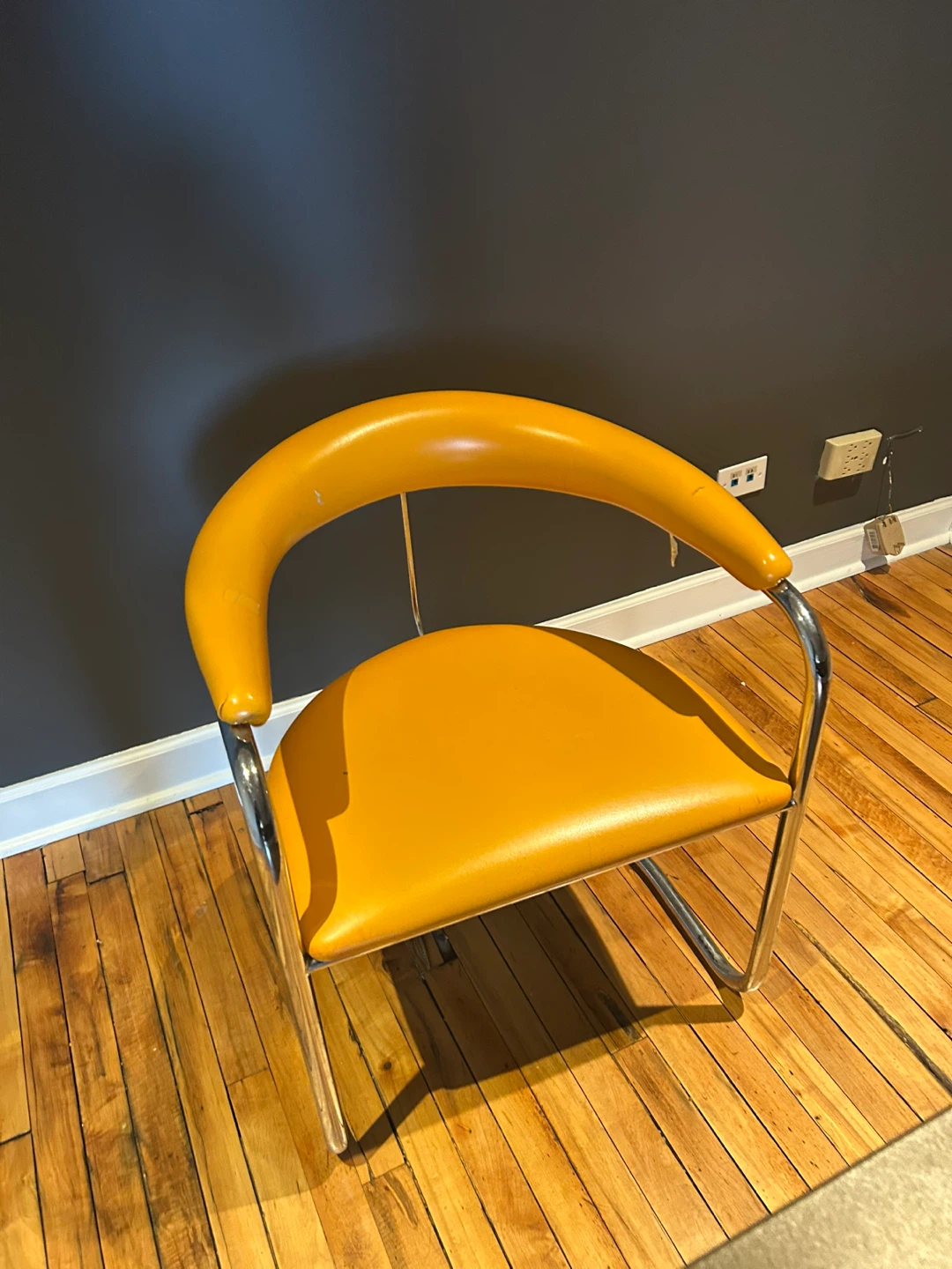 Yellow Armchair with Chrome Frame