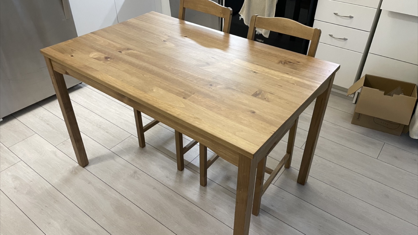 IKEA HÄGERNÄS Dining Set Table and 4 Chairs, Antique Stain Pine