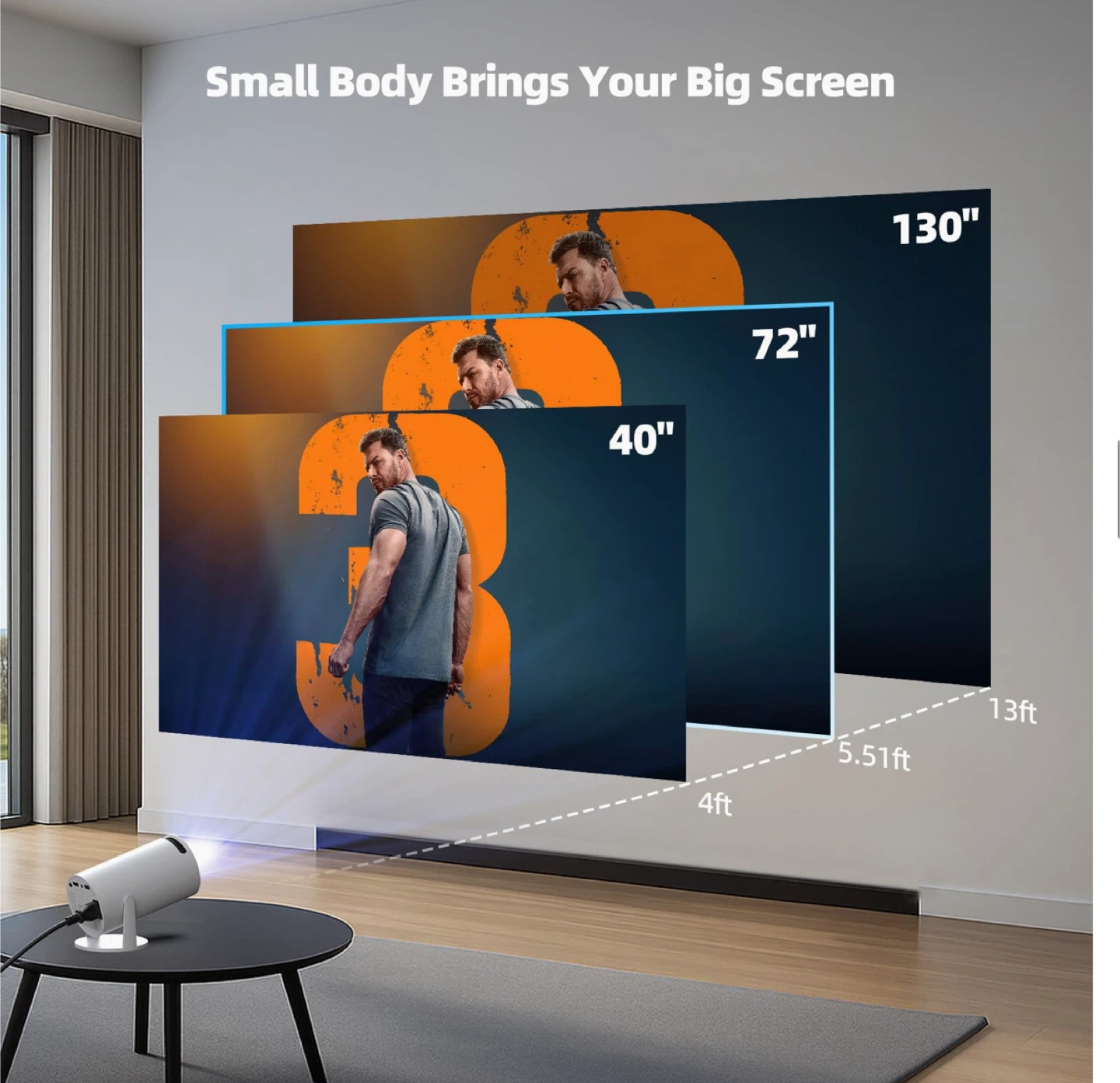 Portable Projector with Dual Band WiFi 6 & Bluetooth - photo 3