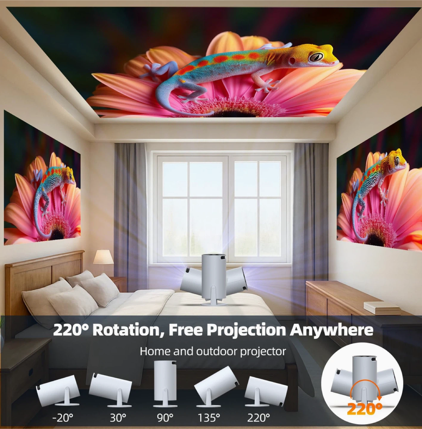 Portable Projector with Dual Band WiFi 6 & Bluetooth - photo 4