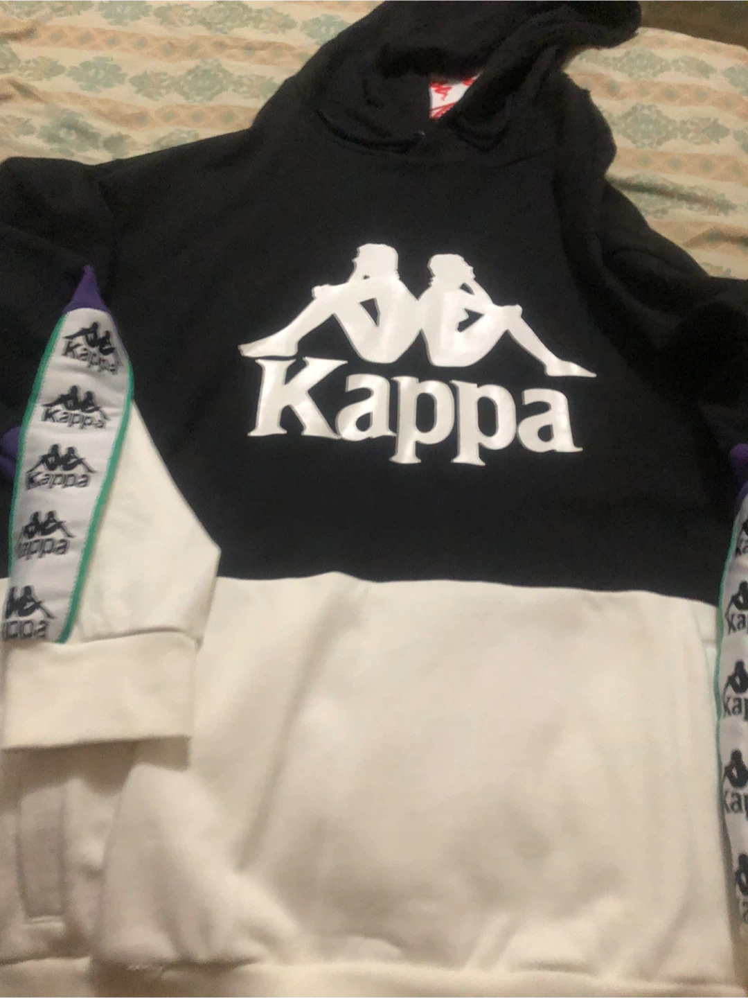 Brand New-Kappa Hoodie XX-Large Black White Purple - photo 2