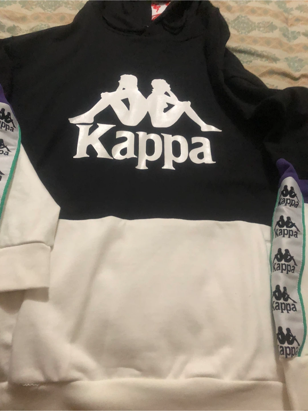 Brand New-Kappa Hoodie XX-Large Black White Purple - photo 3