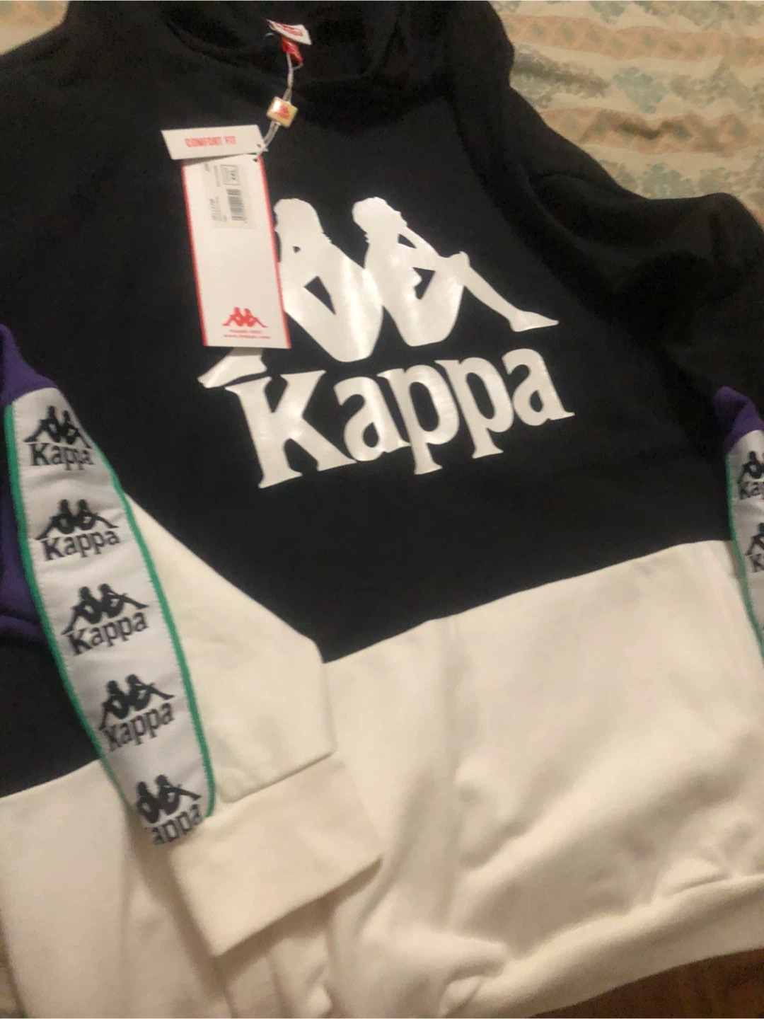 Brand New-Kappa Hoodie XX-Large Black White Purple
