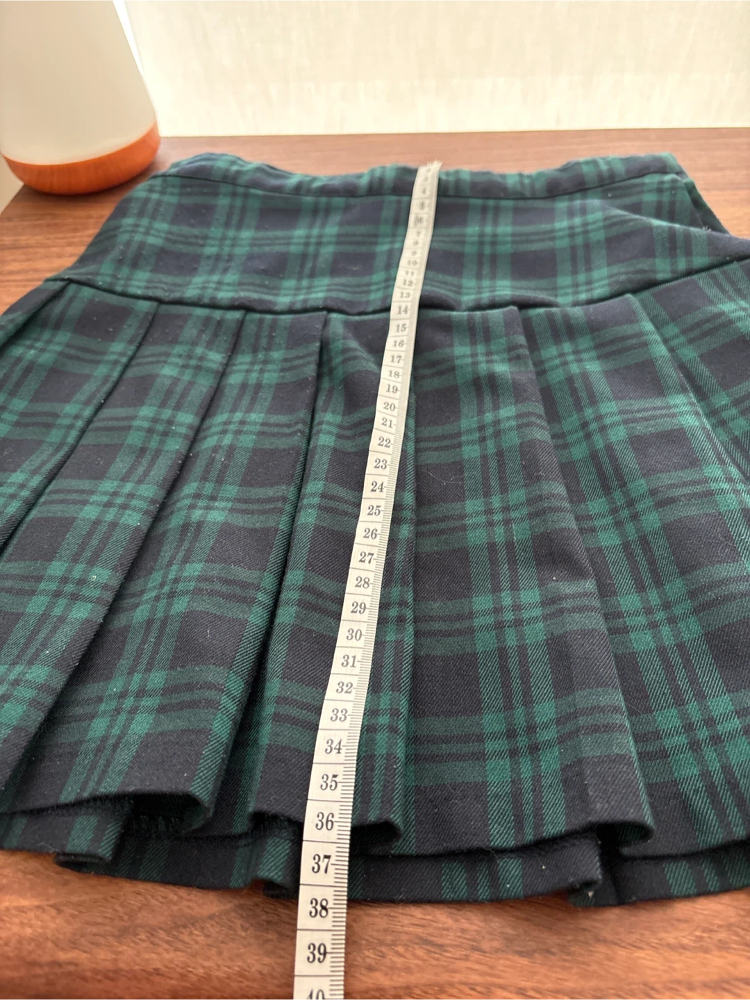 H&M Plaid Pleated Skirt Green/Navy - photo 3