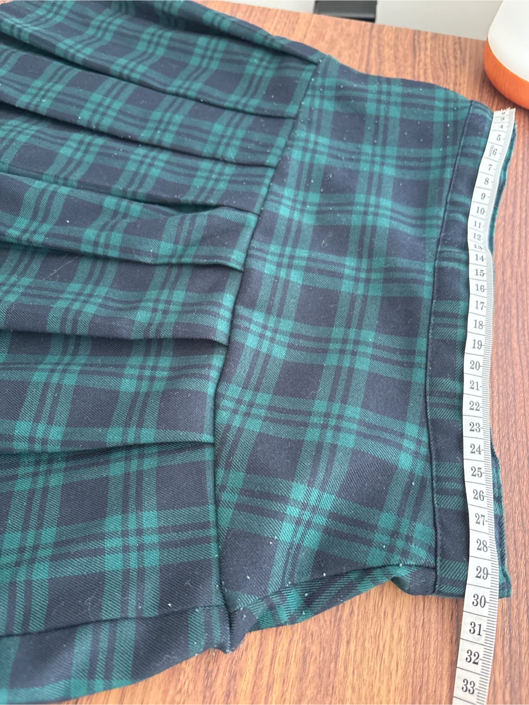 H&M Plaid Pleated Skirt Green/Navy - photo 2
