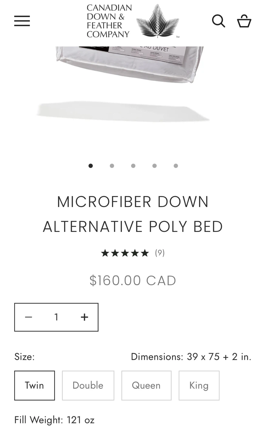 Brand New Microfiber Down Alternative Poly Bed Topper - photo 3