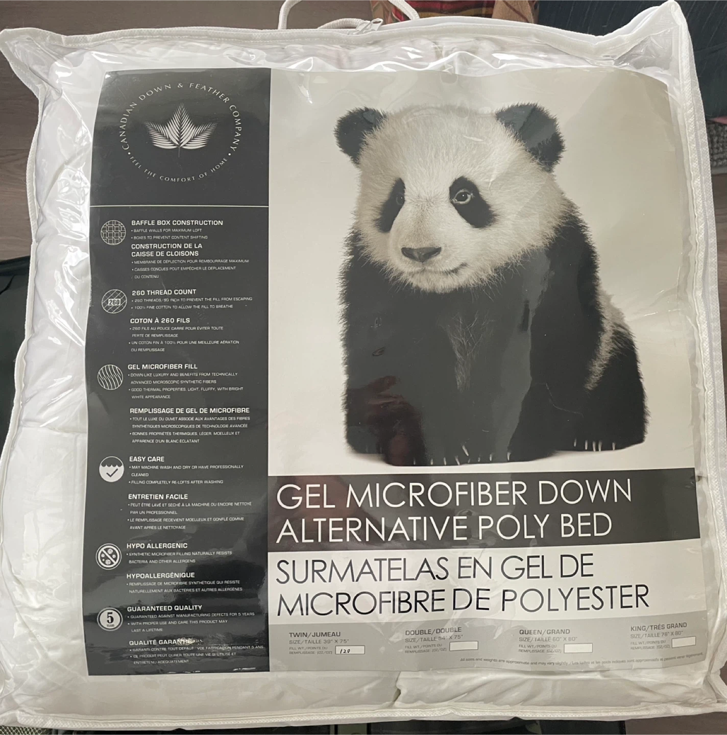 Brand New Microfiber Down Alternative Poly Bed Topper