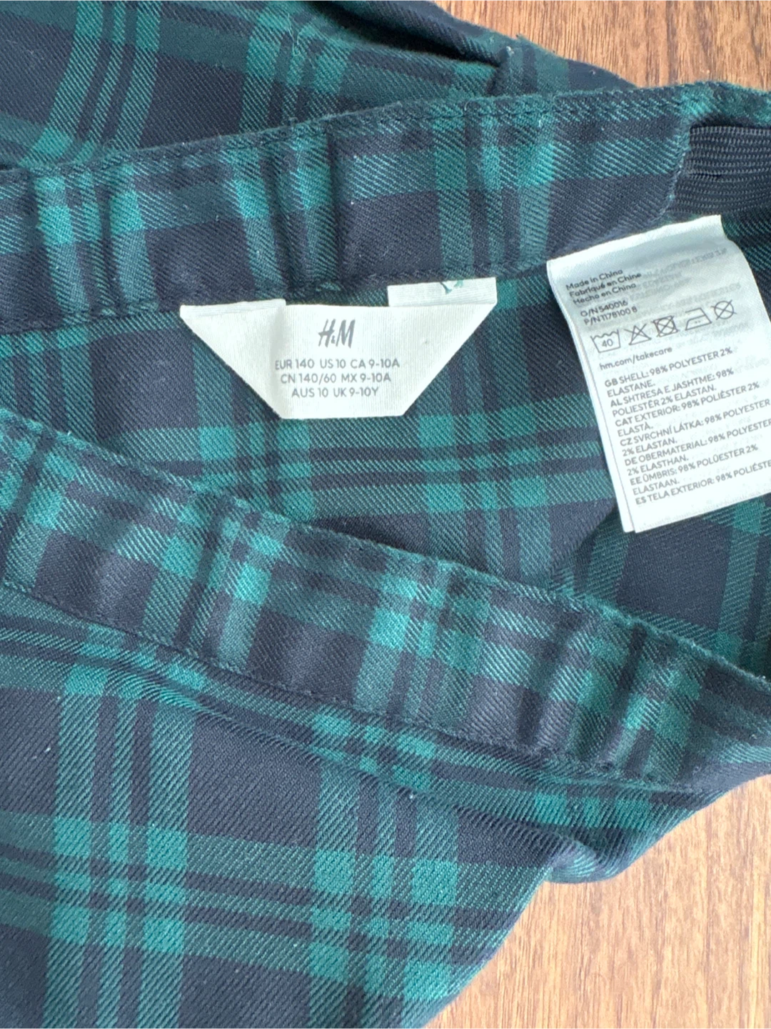H&M Plaid Pleated Skirt Green/Navy - photo 4
