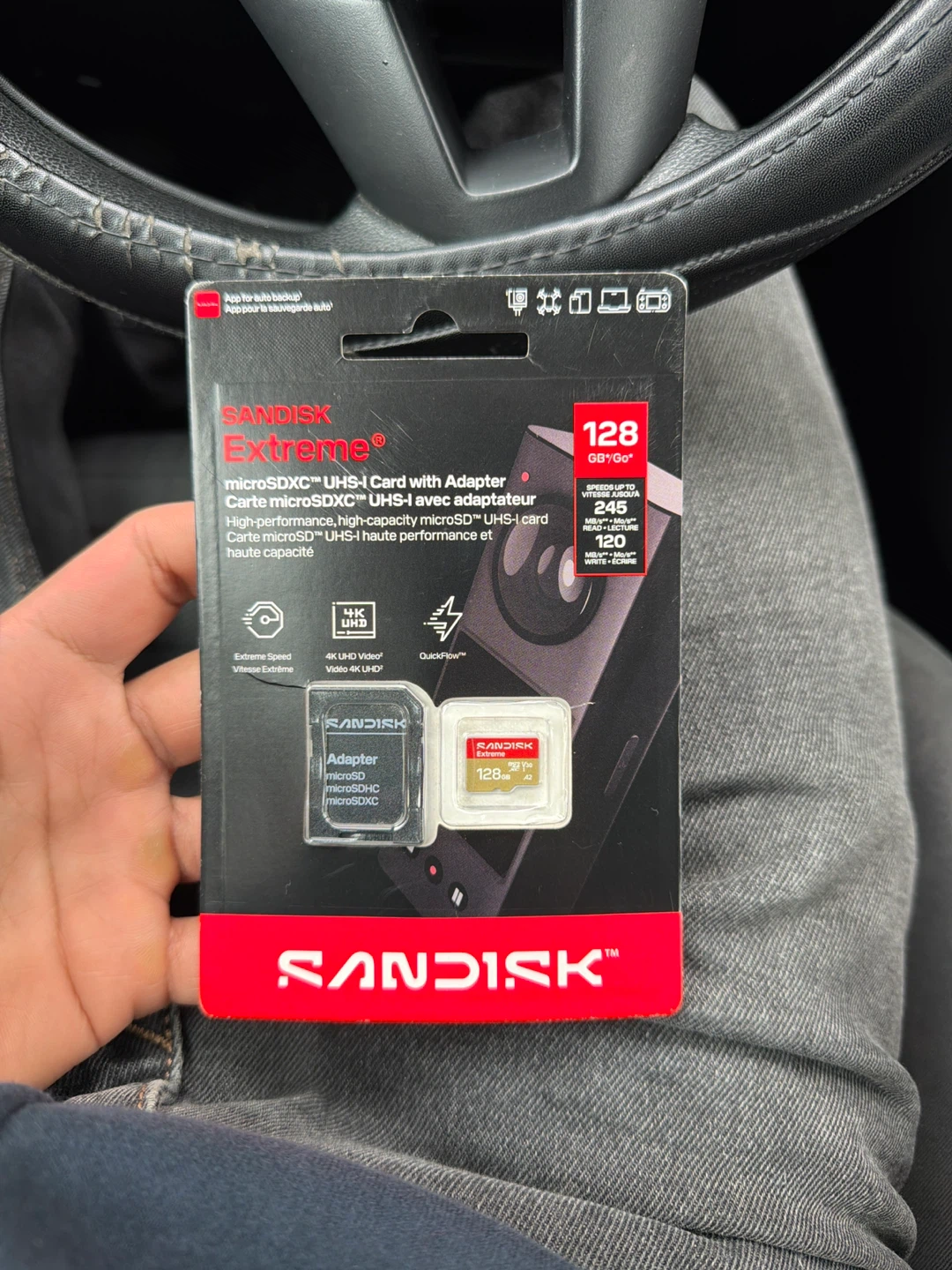 SanDisk Extreme 128GB microSDXC UHS-I Card with Adapter