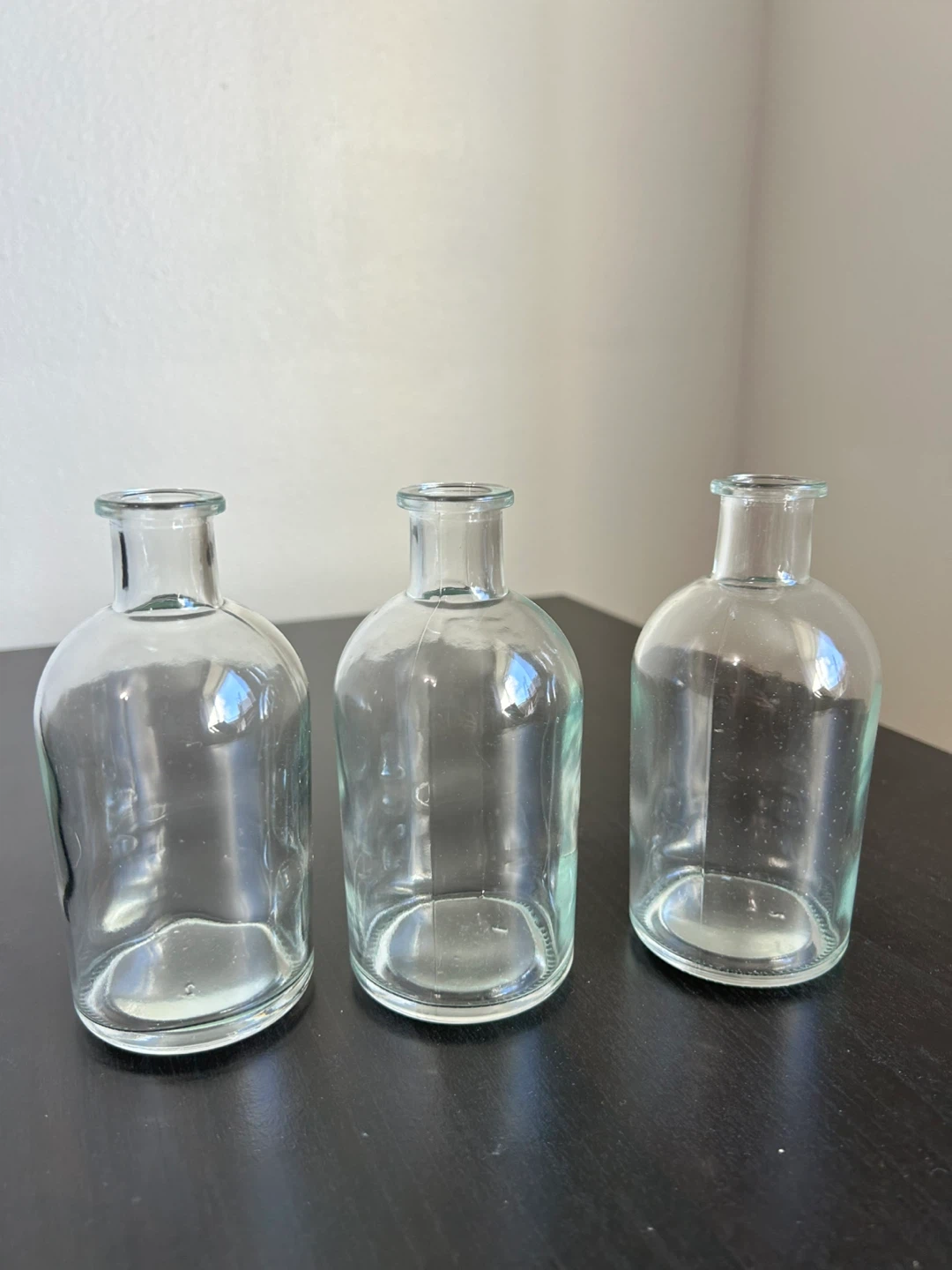 Set of 16 Clear Narrow Jar Vases