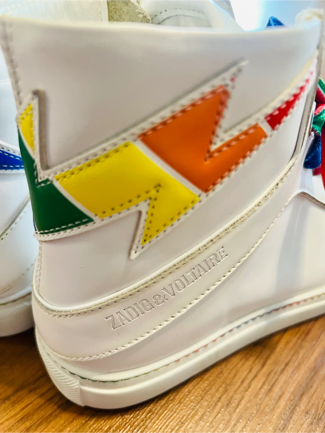 Brand New Zadig & Voltaire High Top Sneakers Rainbow Laces - photo 5