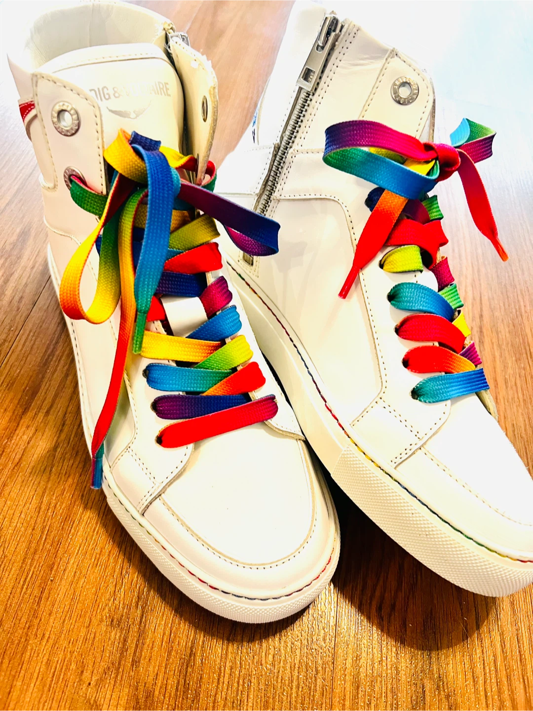Brand New Zadig & Voltaire High Top Sneakers Rainbow Laces