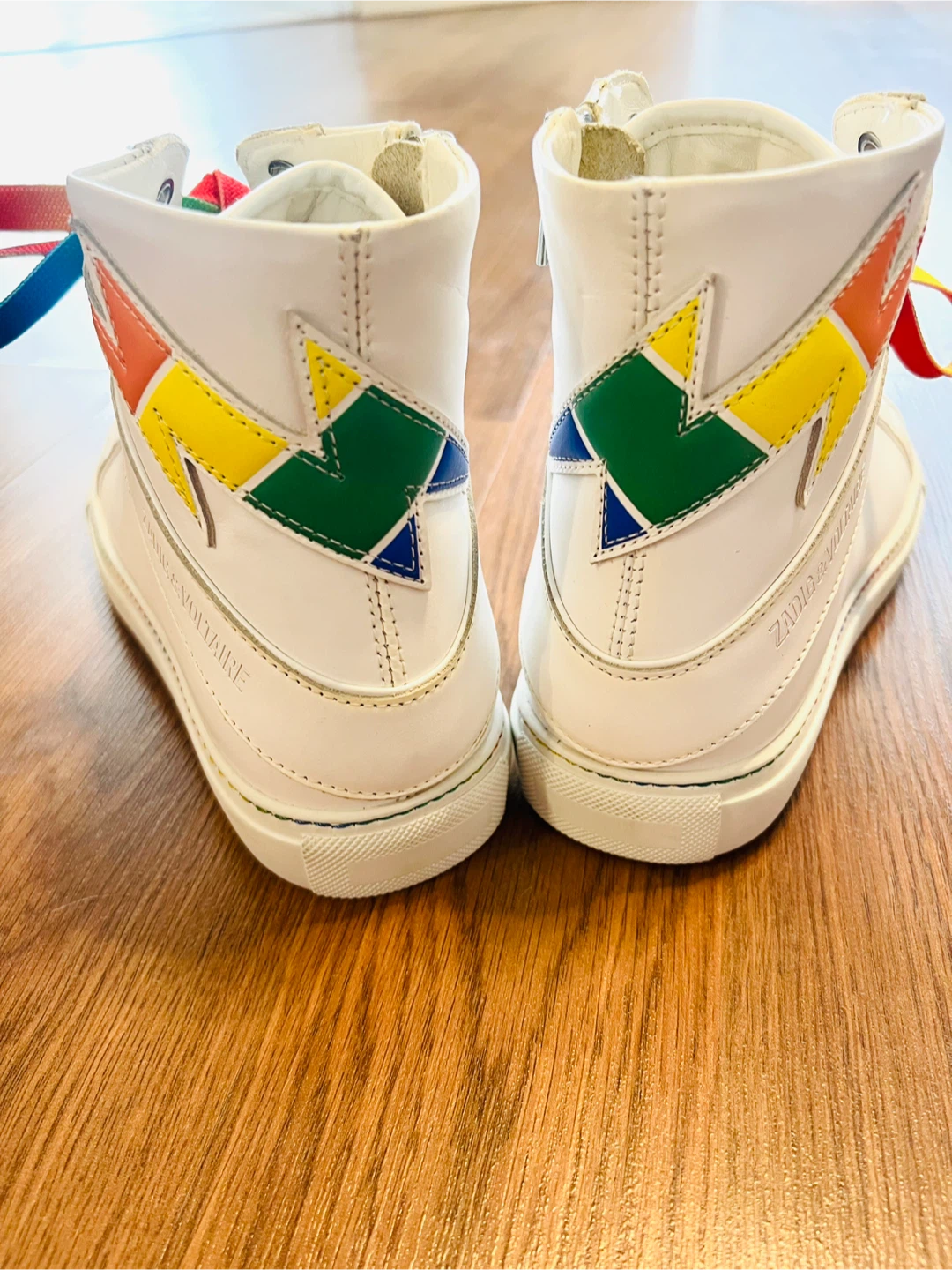 Brand New Zadig & Voltaire High Top Sneakers Rainbow Laces - photo 2