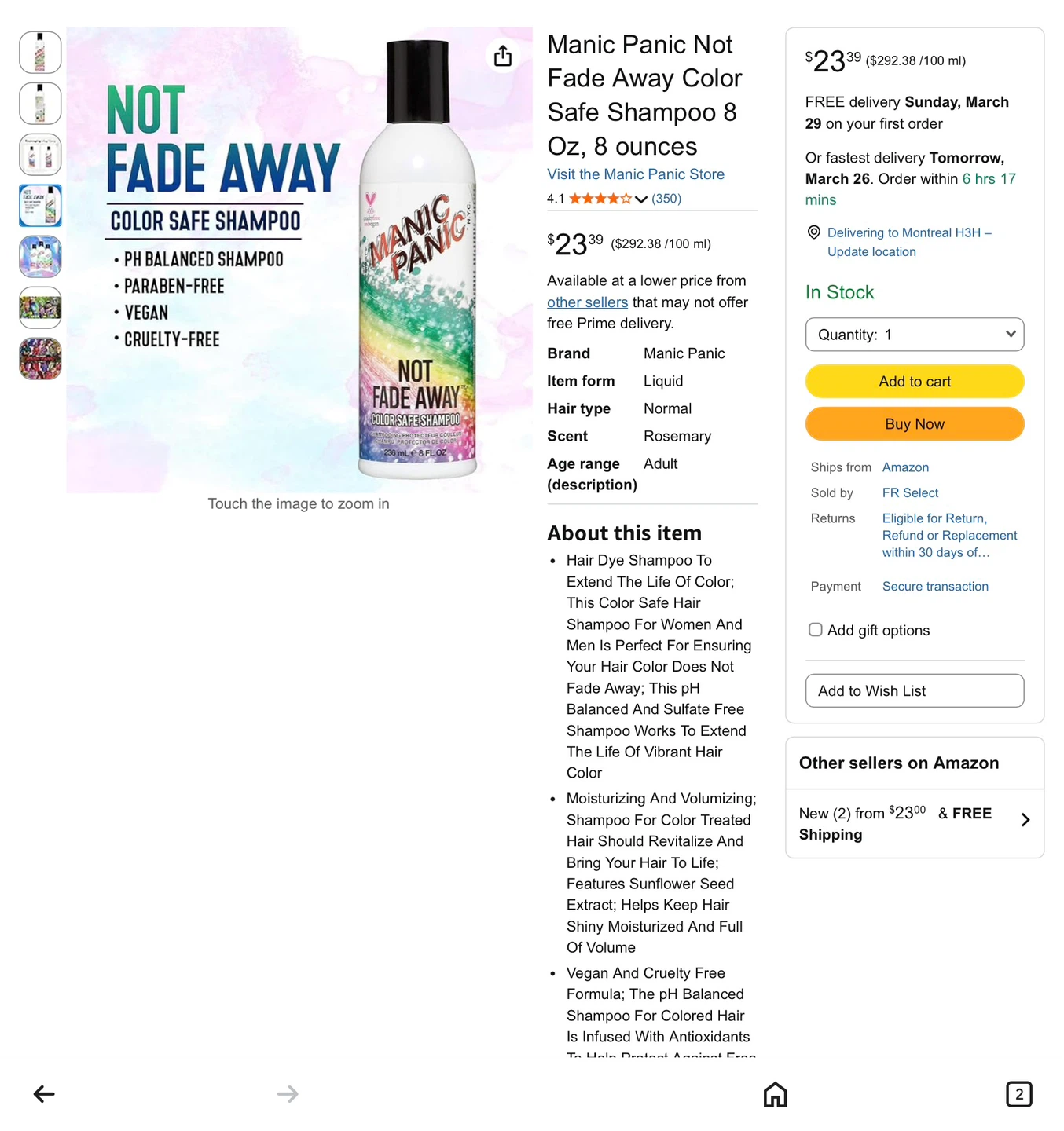New Manic Panic Not Fade Away & clarifying Color Safe Shampoos