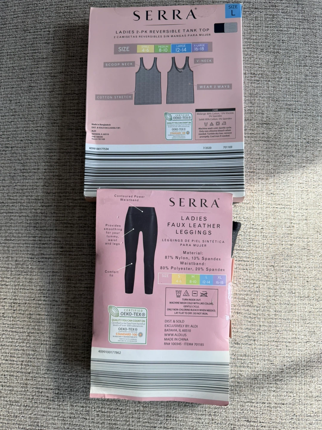 Serra Ladies Faux Leather Leggings and 2-Pack Tank Tops - Size L - photo 2