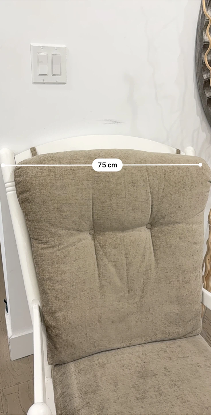 White Glider Rocking Chair with Tufted Beige Cushions - photo 3