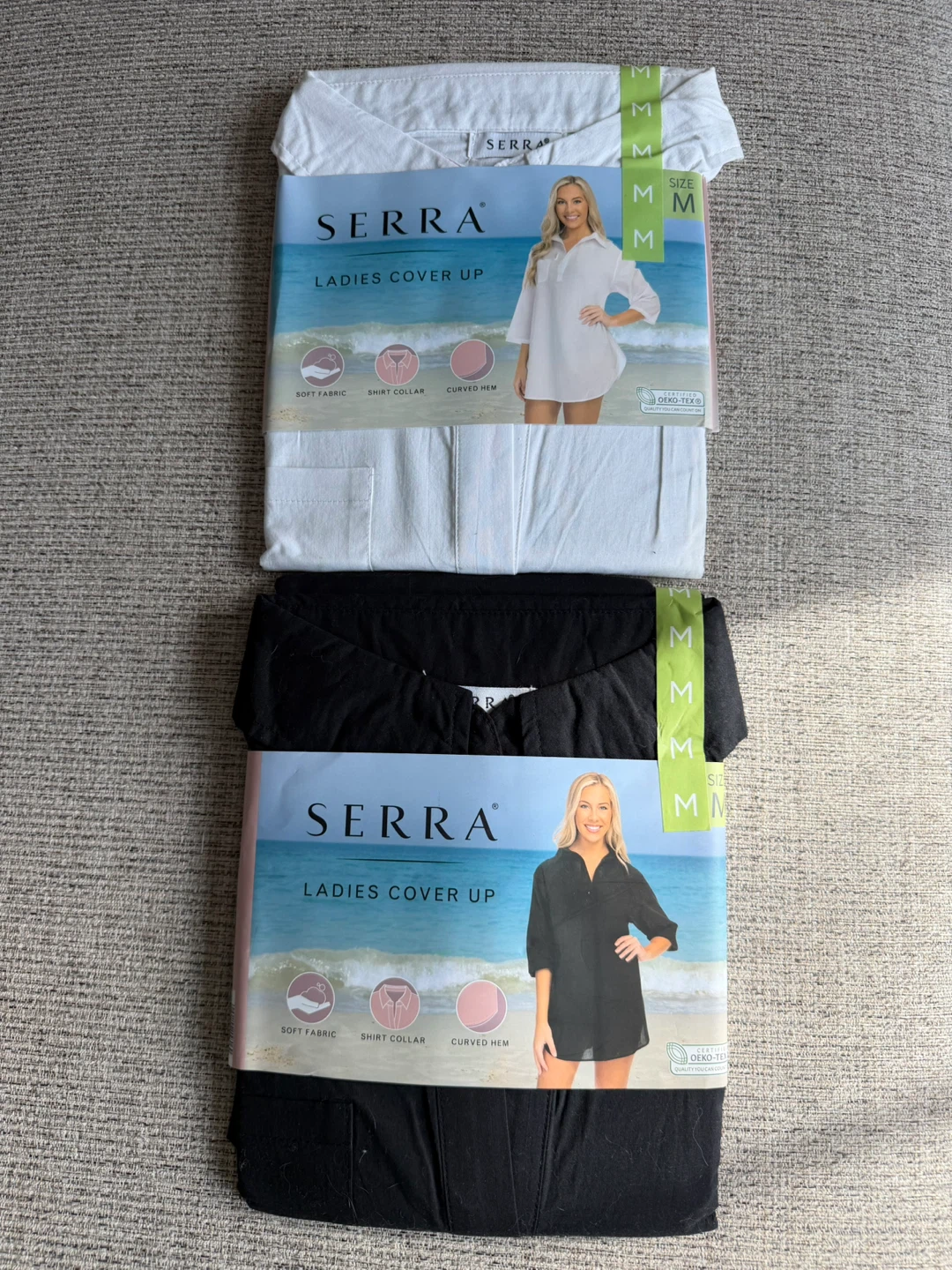Serra Ladies Cover Up - Size M (White & Black)