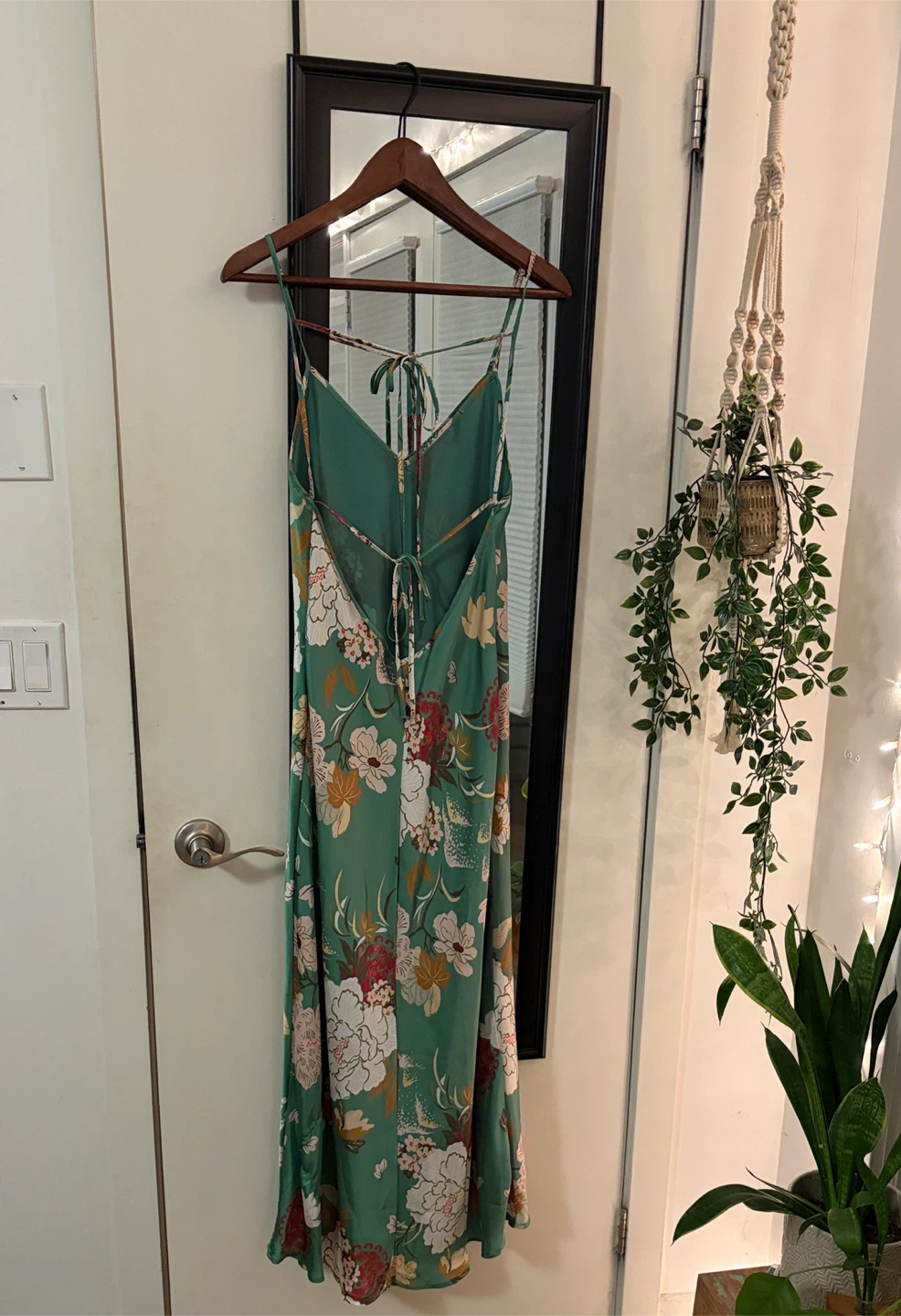 Zara Green Floral Slip Maxi Dress M - photo 2