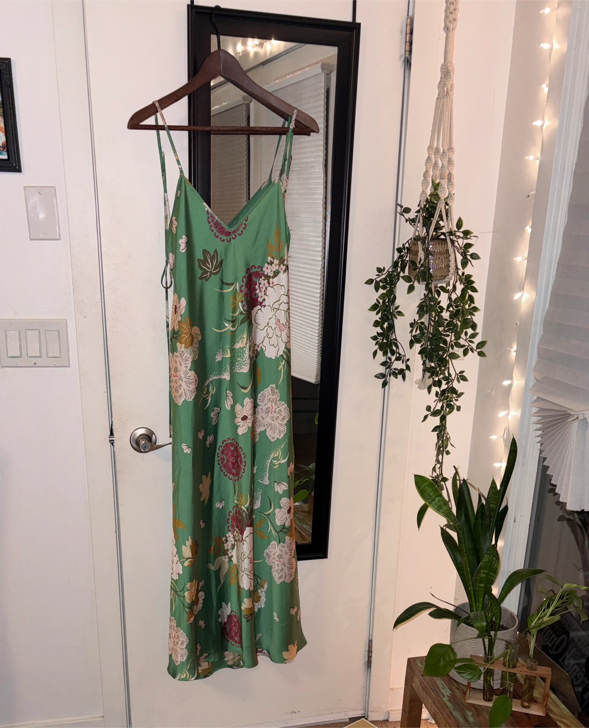 Zara Green Floral Slip Maxi Dress M - photo 3