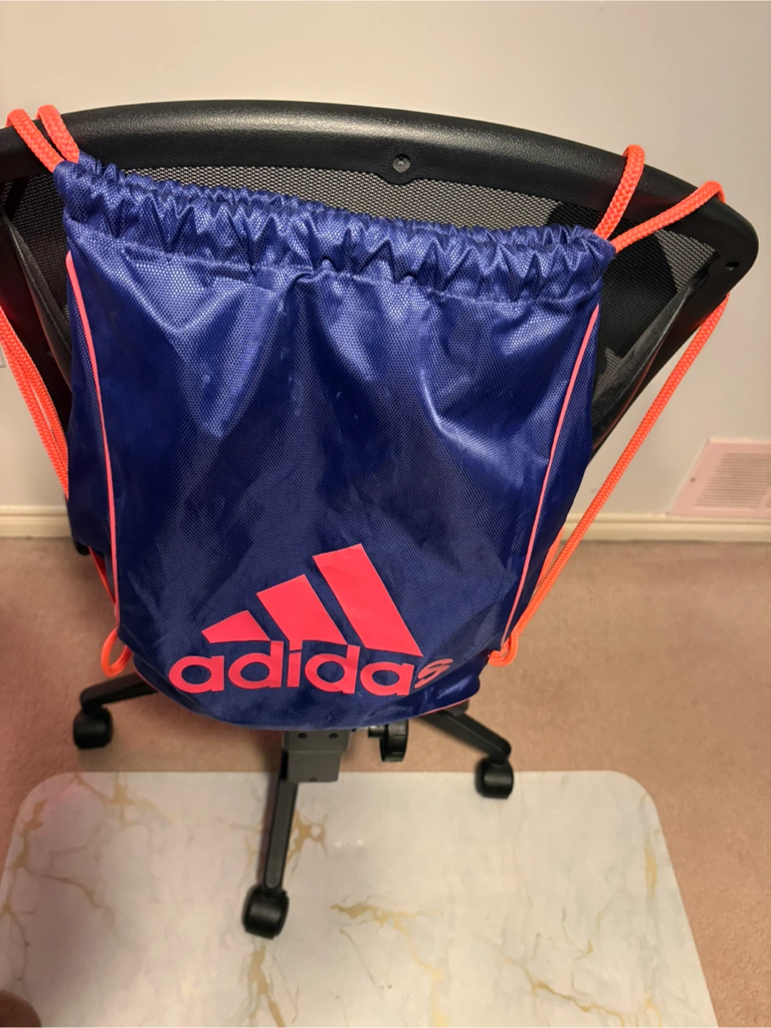 Adidas Drawstring Cinch Sack Backpack Gym Bag Purple/Orange