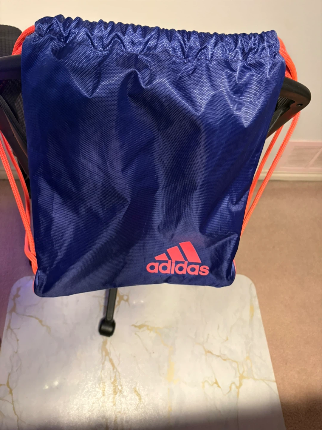 Adidas Drawstring Cinch Sack Backpack Gym Bag Purple/Orange - photo 2