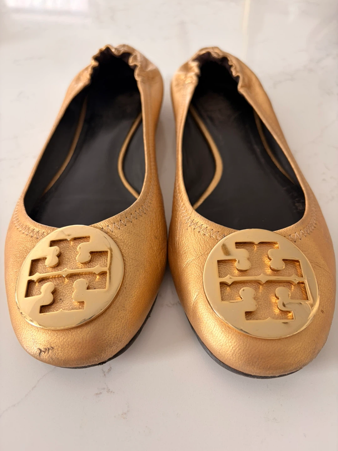 Tory Burch Gold Ballet Flats