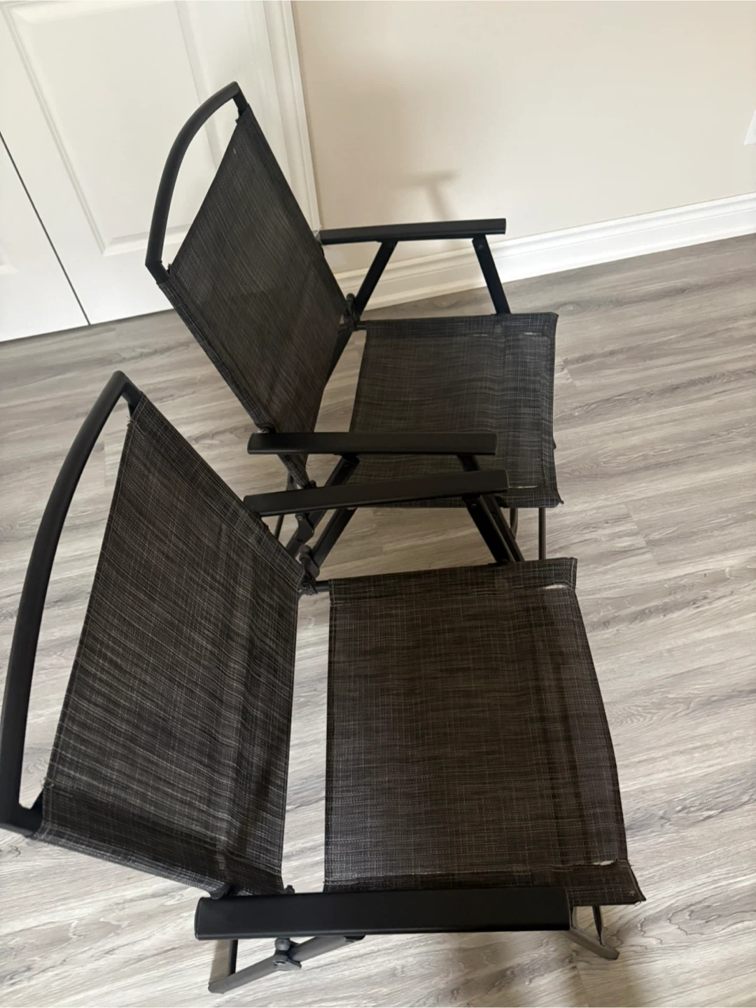 Set of 2 Black Folding Camp Chairs - photo 2