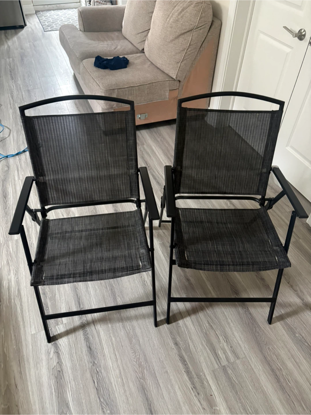 Set of 2 Black Folding Camp Chairs