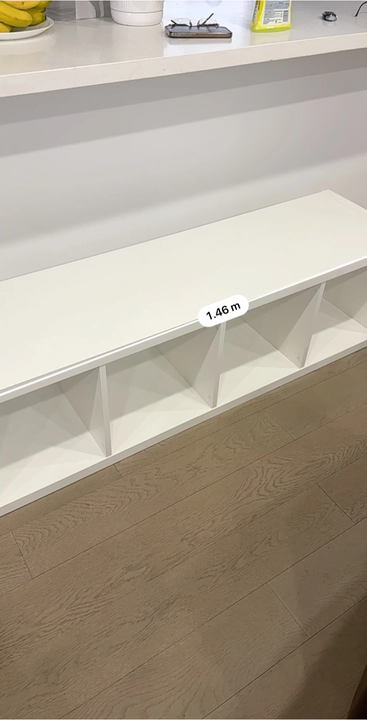 White 4-Cube Storage Bench - tv stand - photo 2