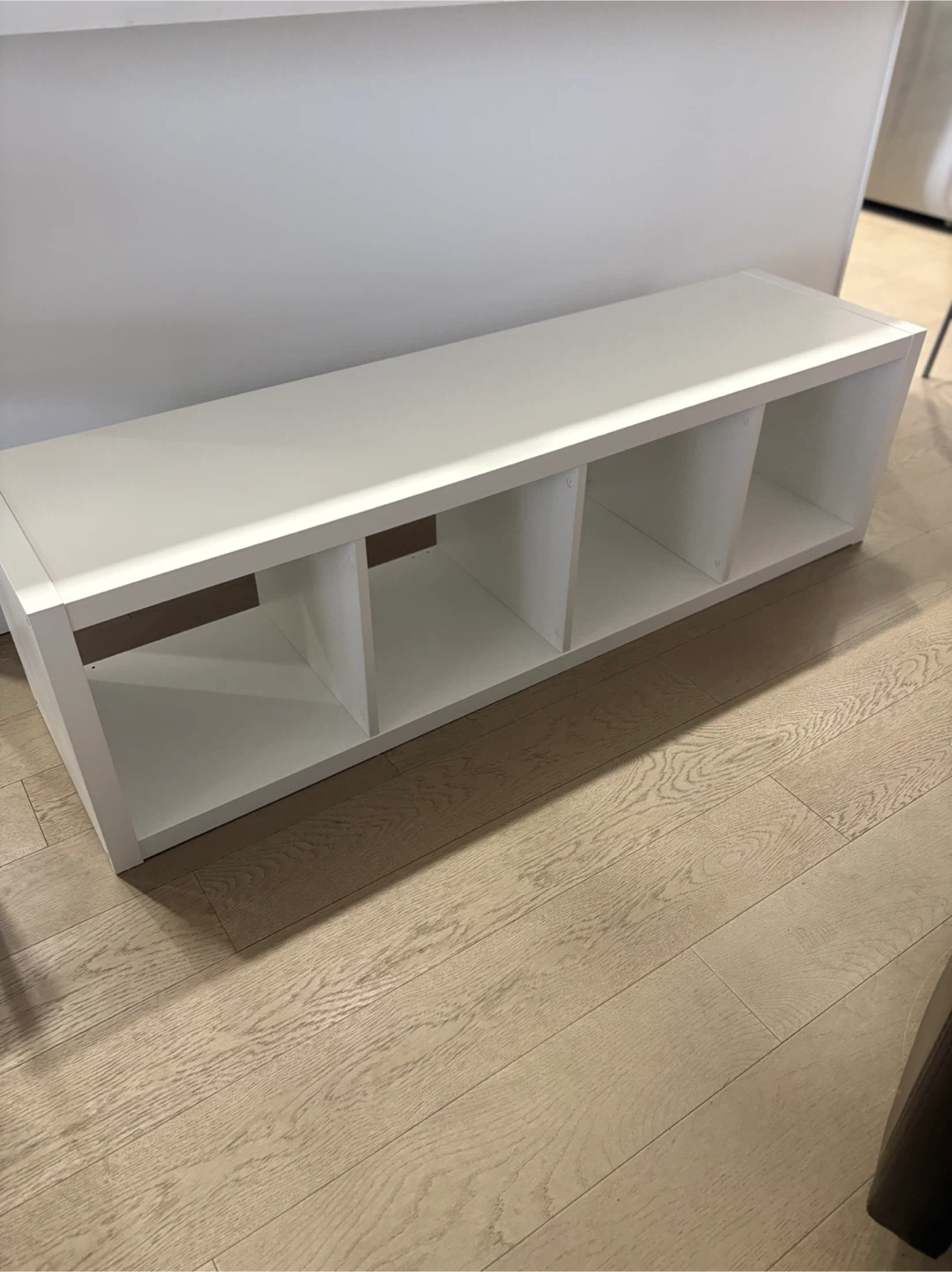 White 4-Cube Storage Bench - tv stand