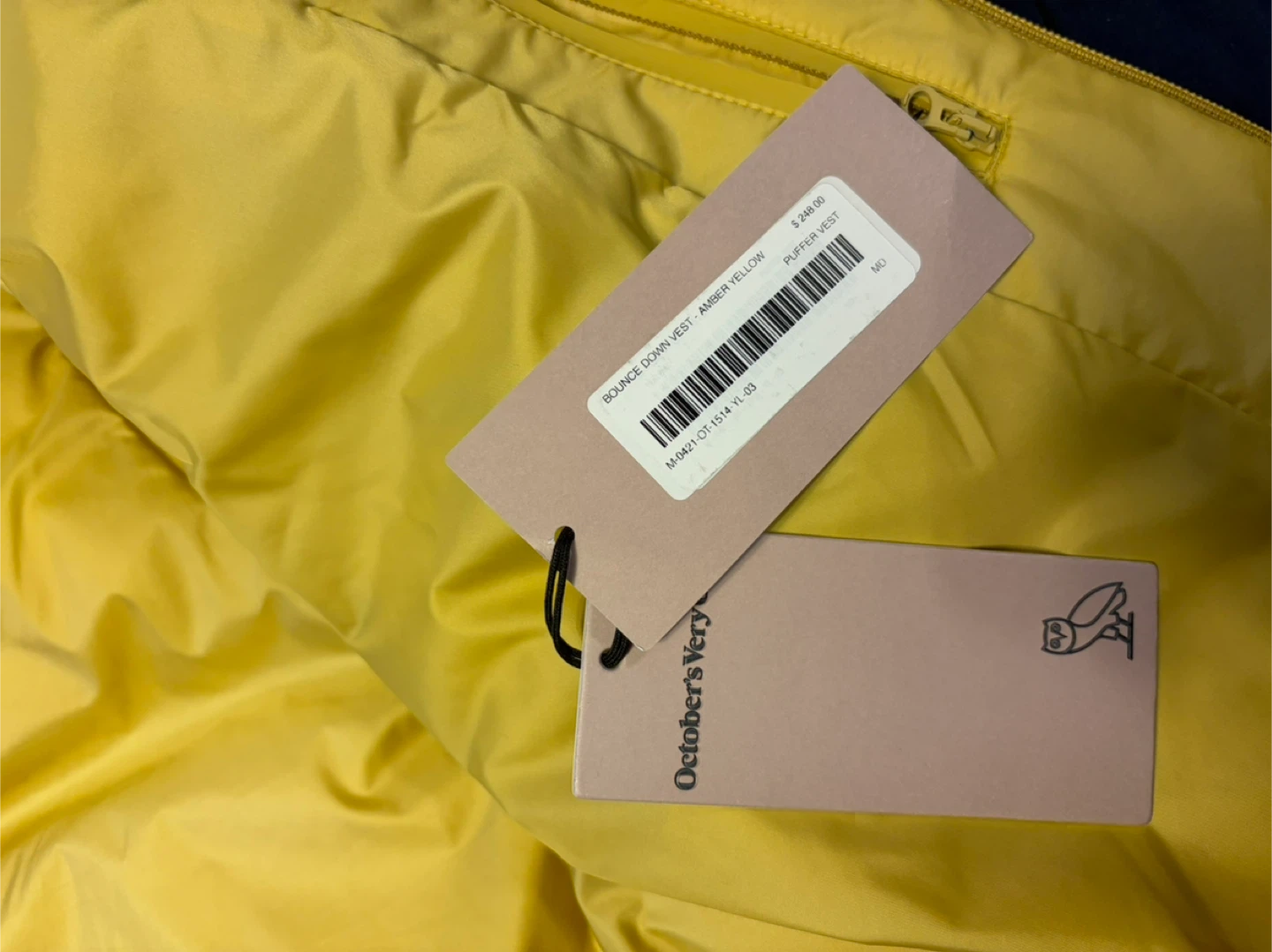 October's Very Own OVO Bounce Down Puffer Vest Amber Yellow - photo 4