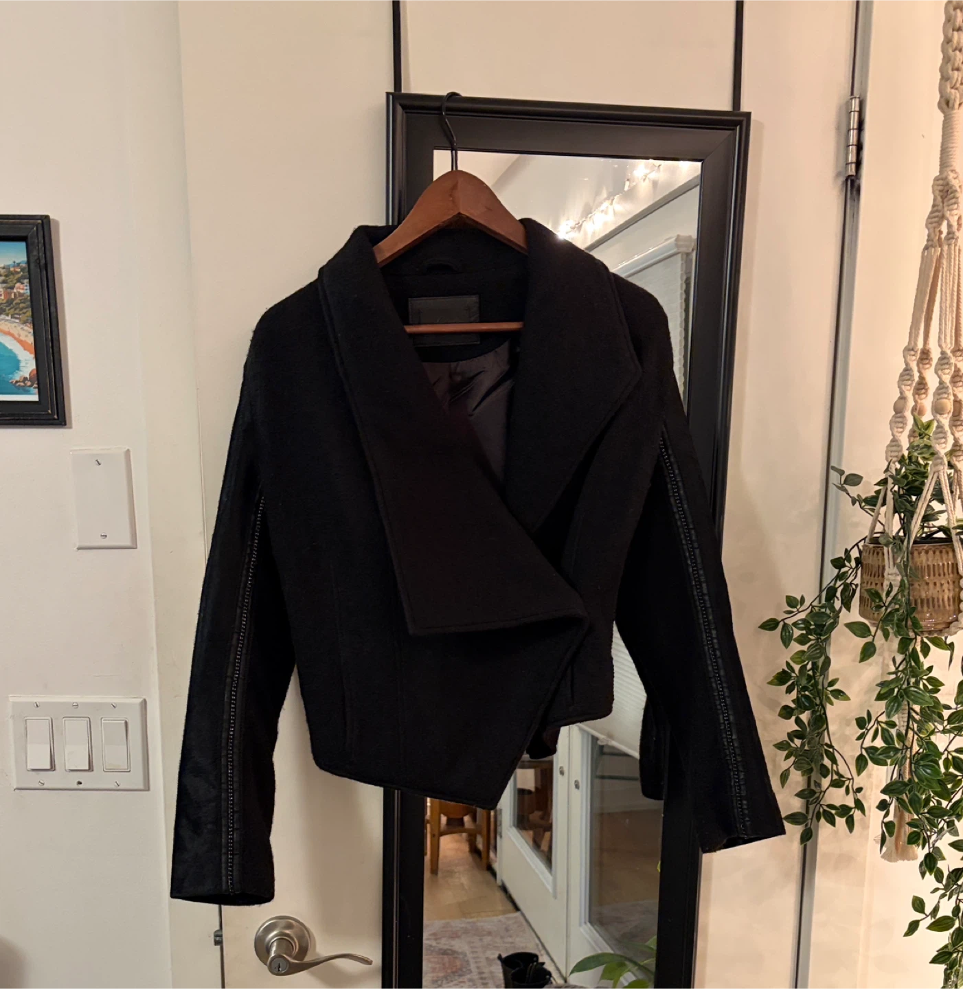 Line Black Wool Blend Jacket S