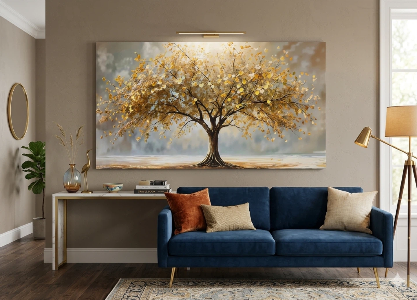 Large Canvas Wall Art - Golden Tree