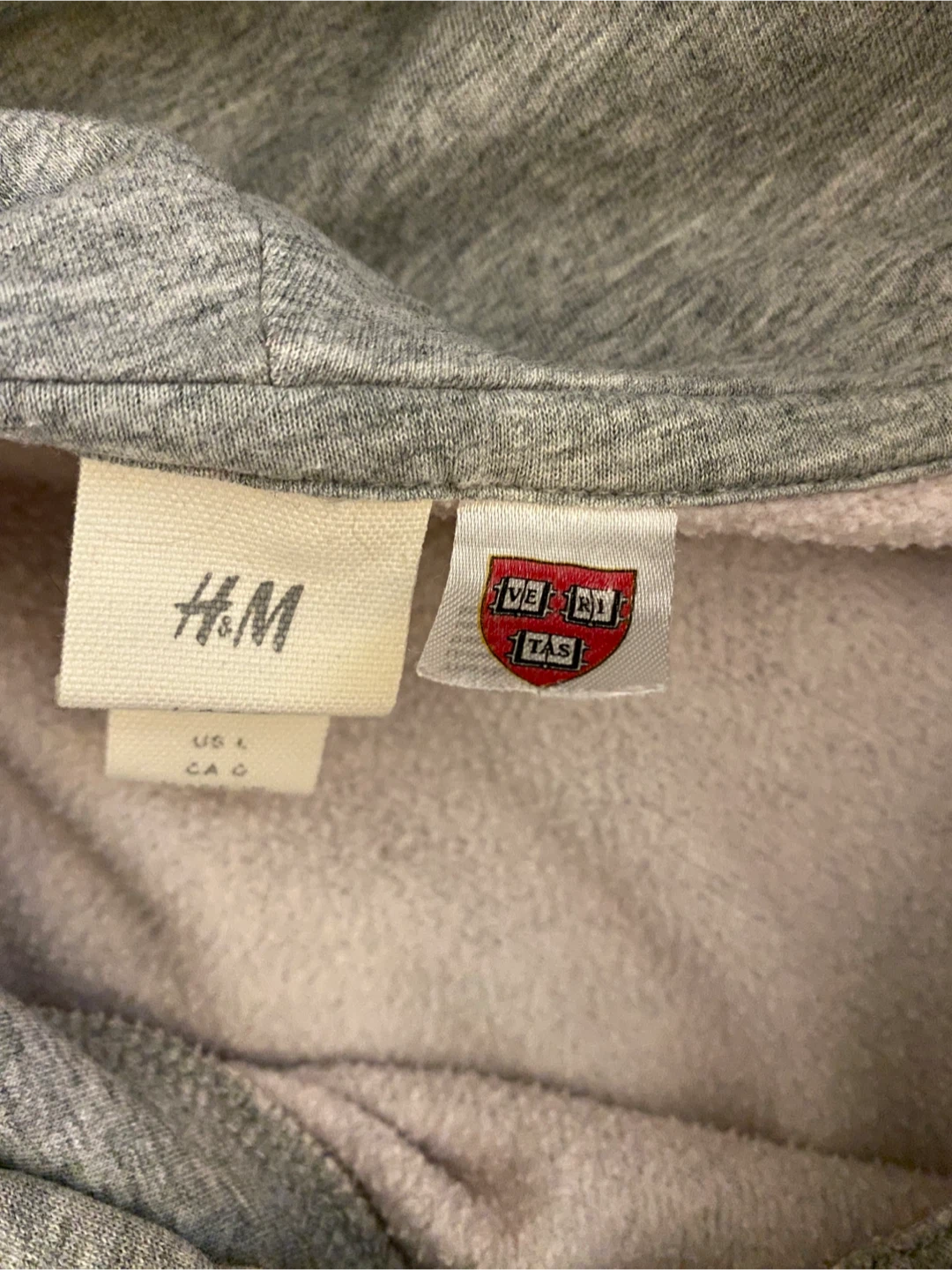 H&M Harvard Hoodie Sweatshirt Gray Size L - photo 4