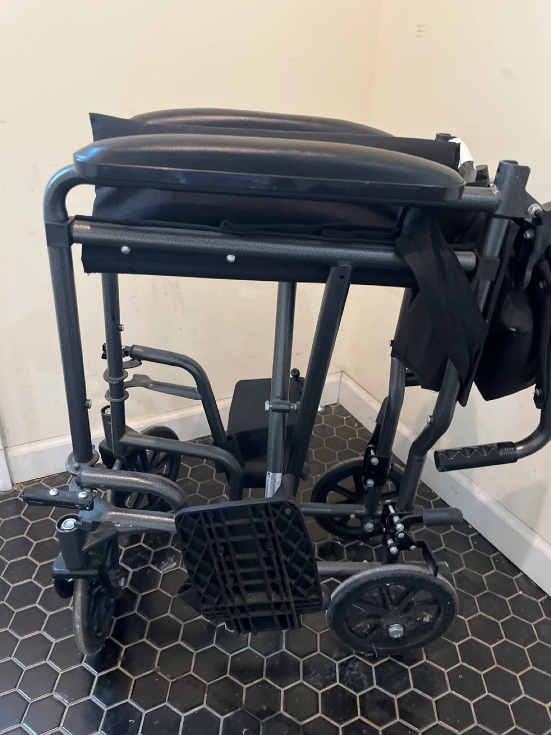 Black Lightweight Transport Wheelchair - photo 2