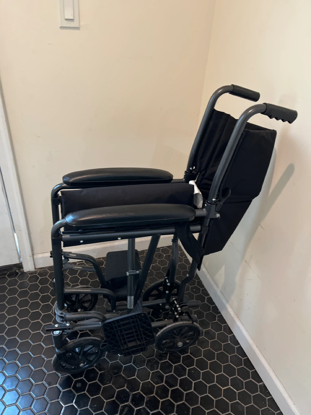 Black Lightweight Transport Wheelchair - photo 3