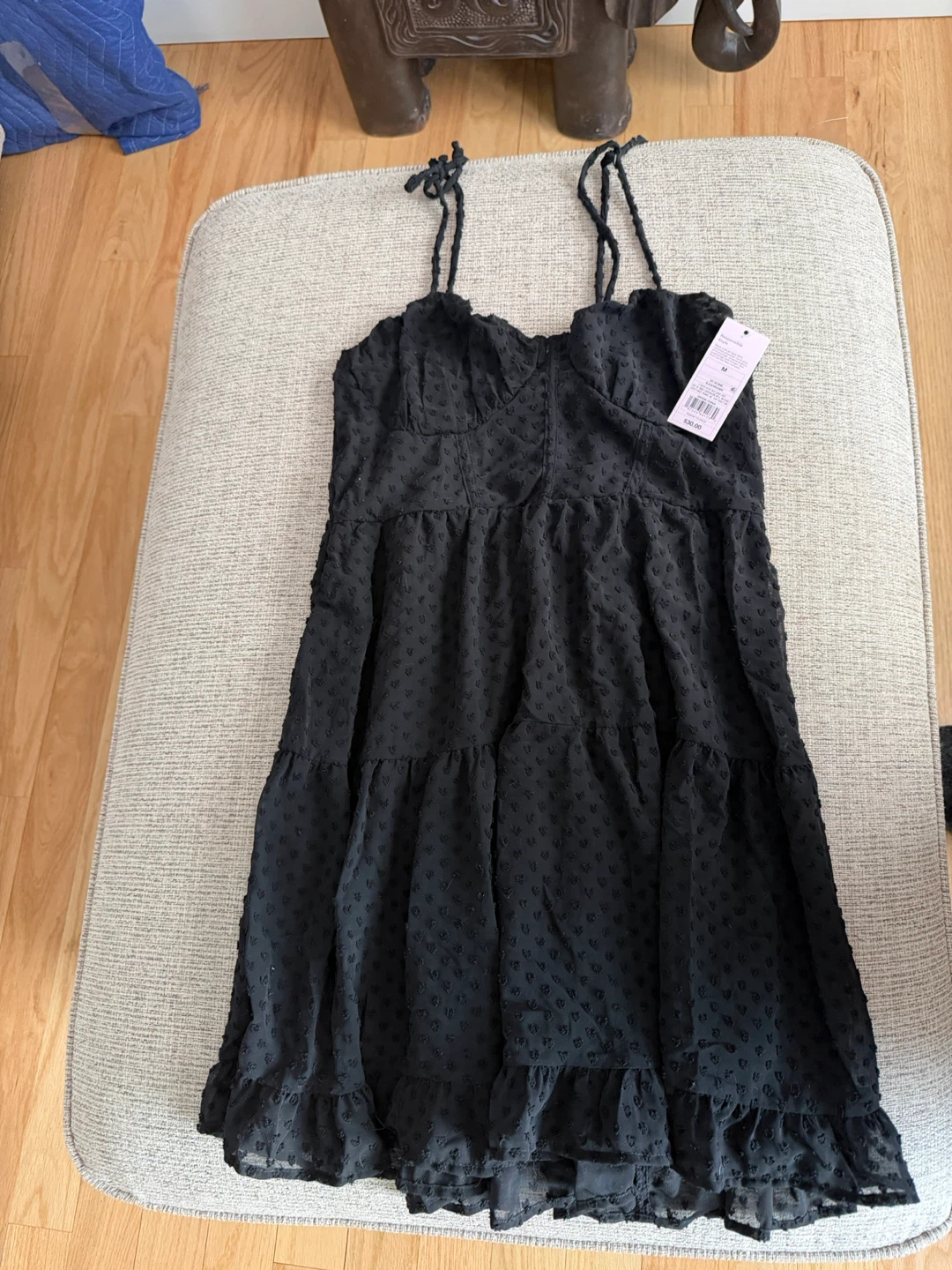 Wild Fable Black Textured Mini Dress Size M