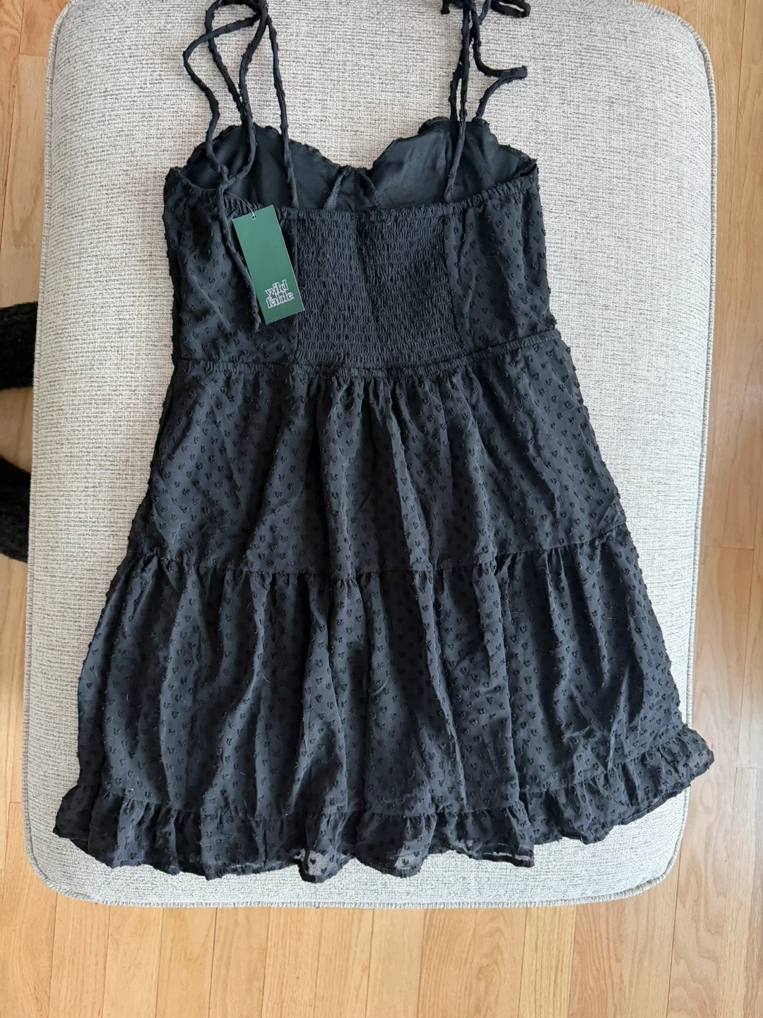 Wild Fable Black Textured Mini Dress Size M - photo 5