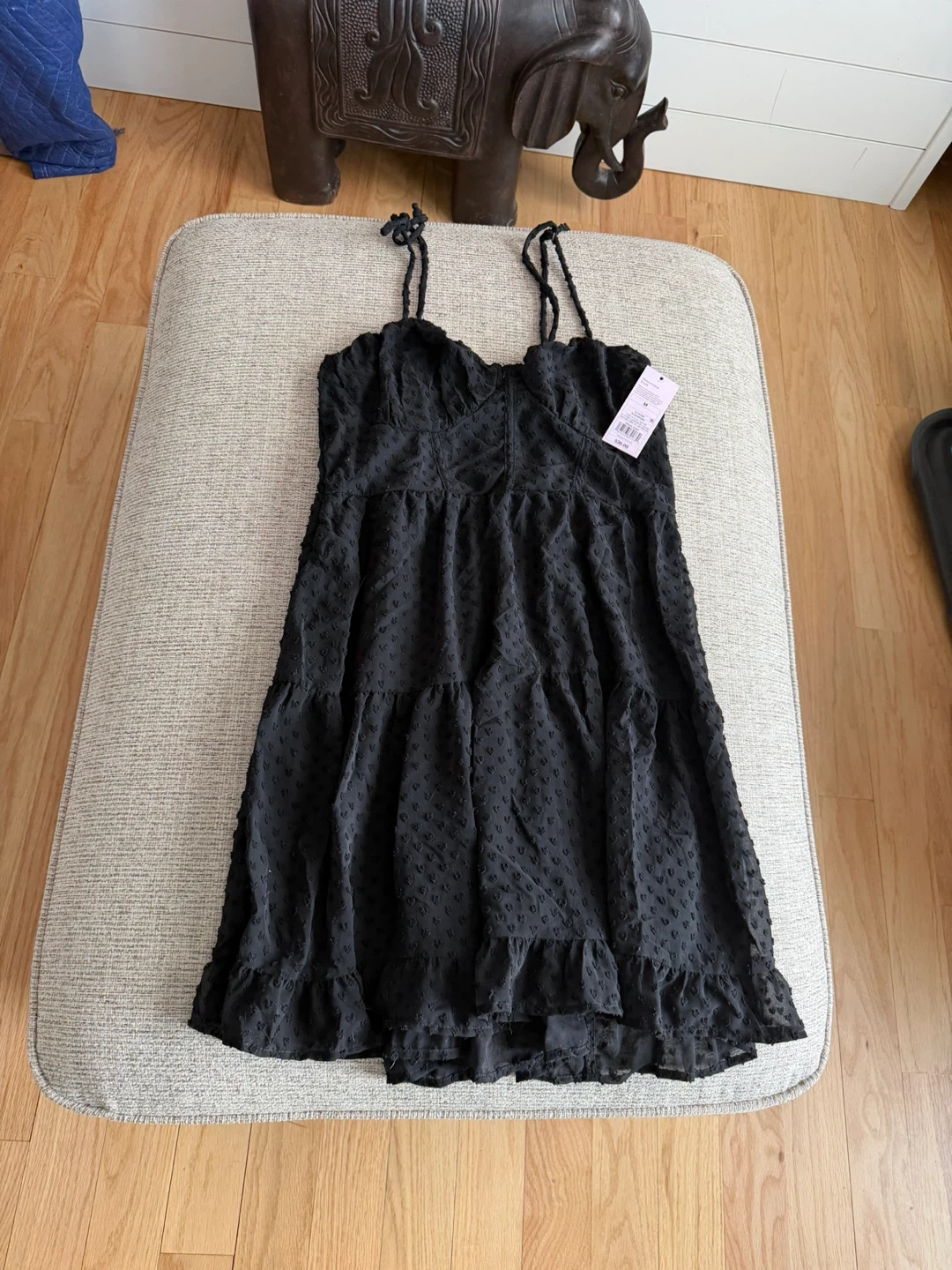 Wild Fable Black Textured Mini Dress Size M - photo 4
