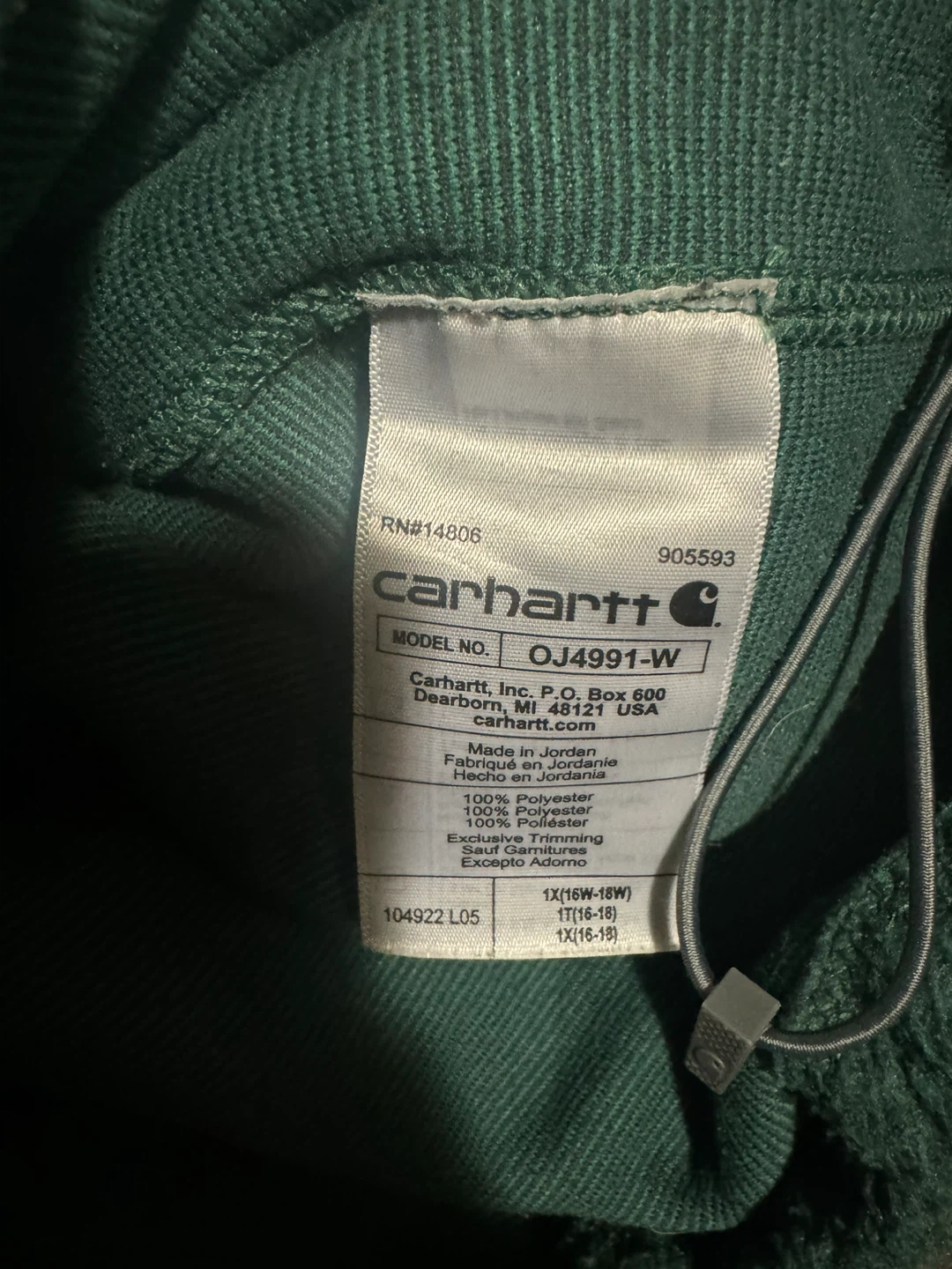 Carhartt Women's 1X Green Fleece Pullover - photo 5