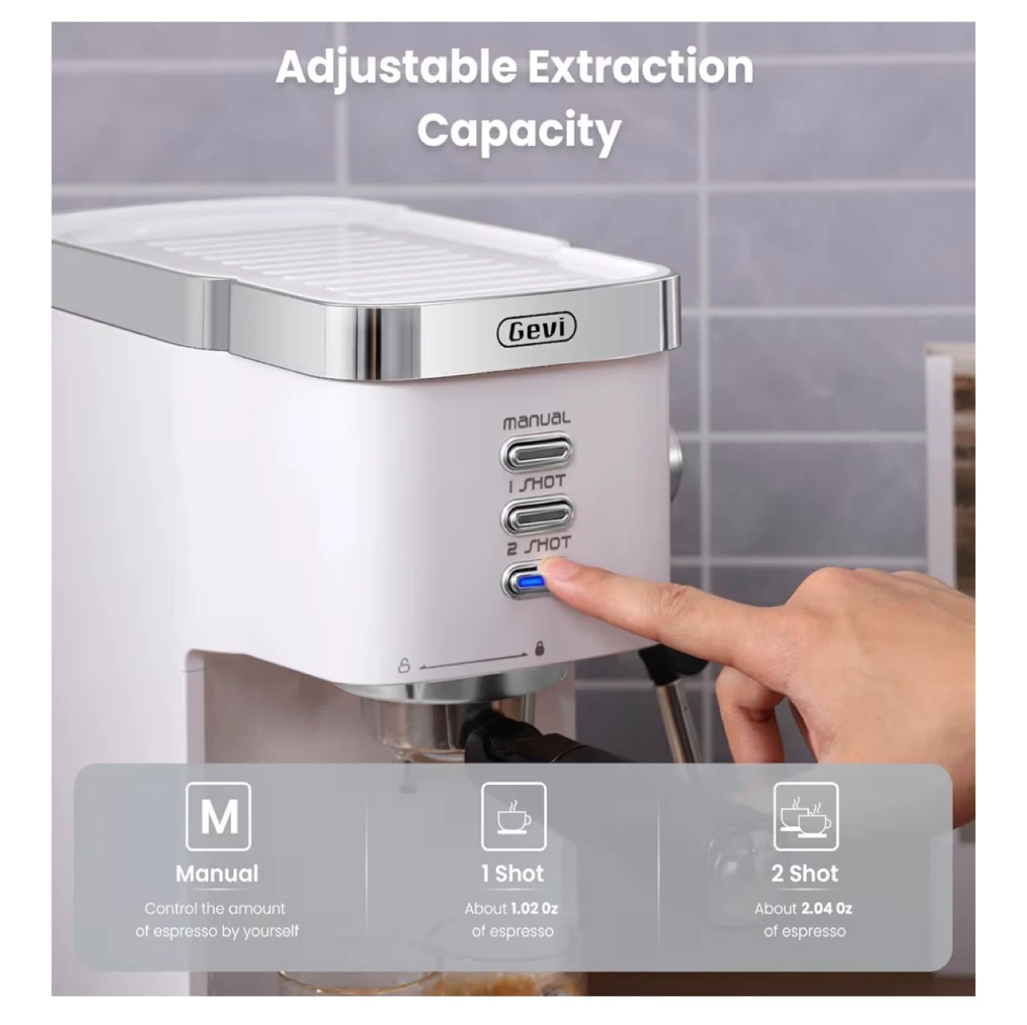 Gevi Professional Espresso Machine - White - photo 5