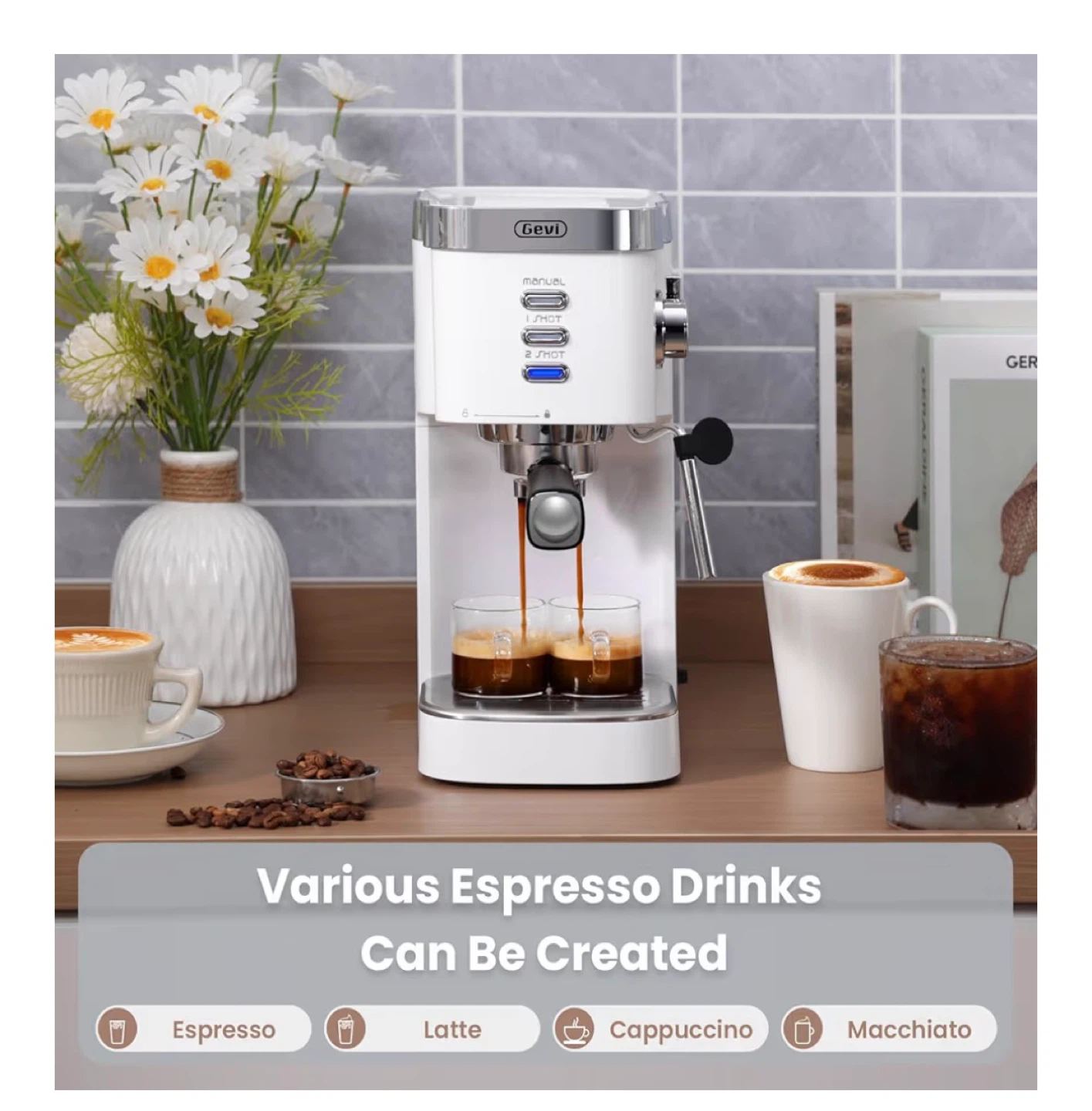 Gevi Professional Espresso Machine - White - photo 4