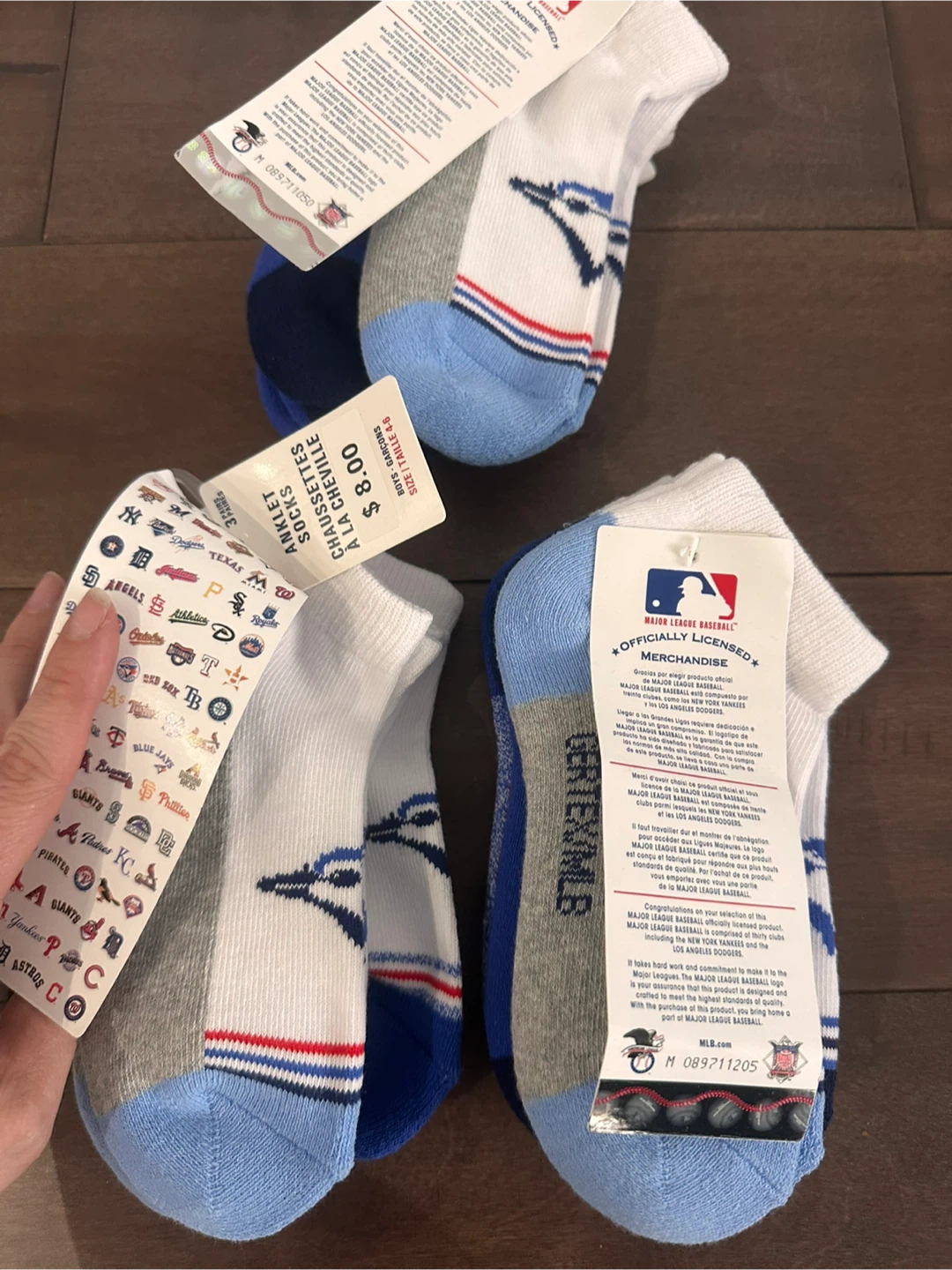 MLB Toronto Blue Jays & Assorted Team Ankle Socks (3 Pairs) - photo 3