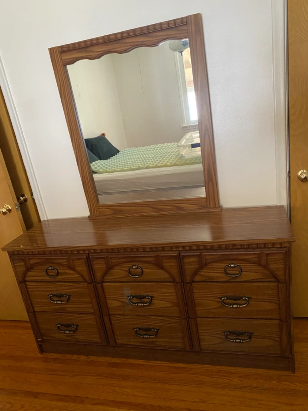 Wooden Dresser with Mirror
